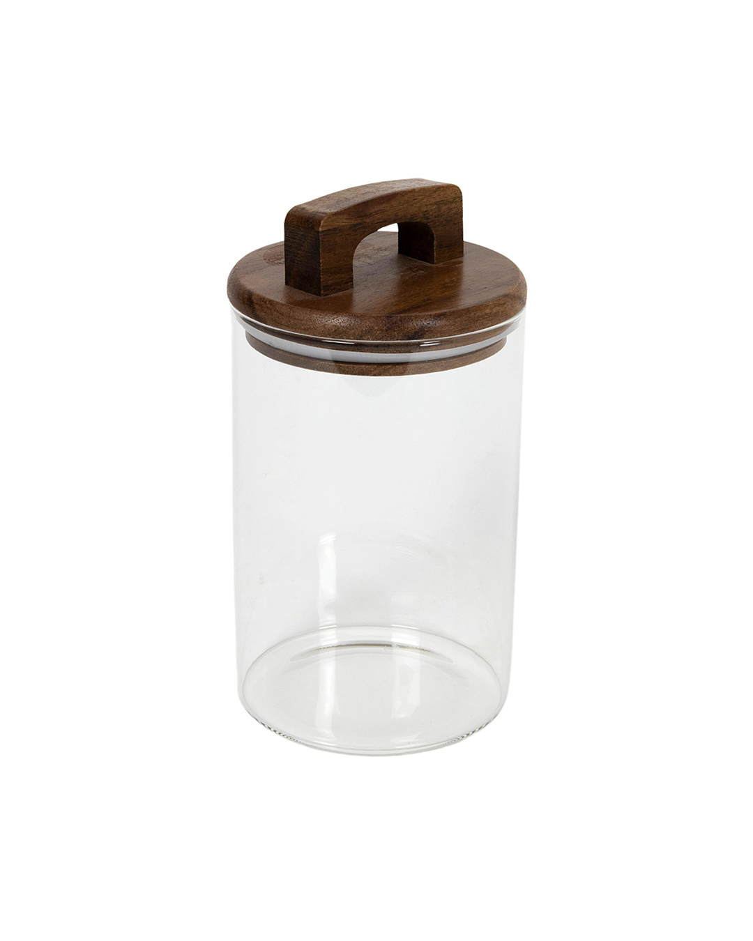 Glasgefäß 750 ml mit Holzdeckel – Fino Alto – transparent, Borosilikatglas, Akazienholz