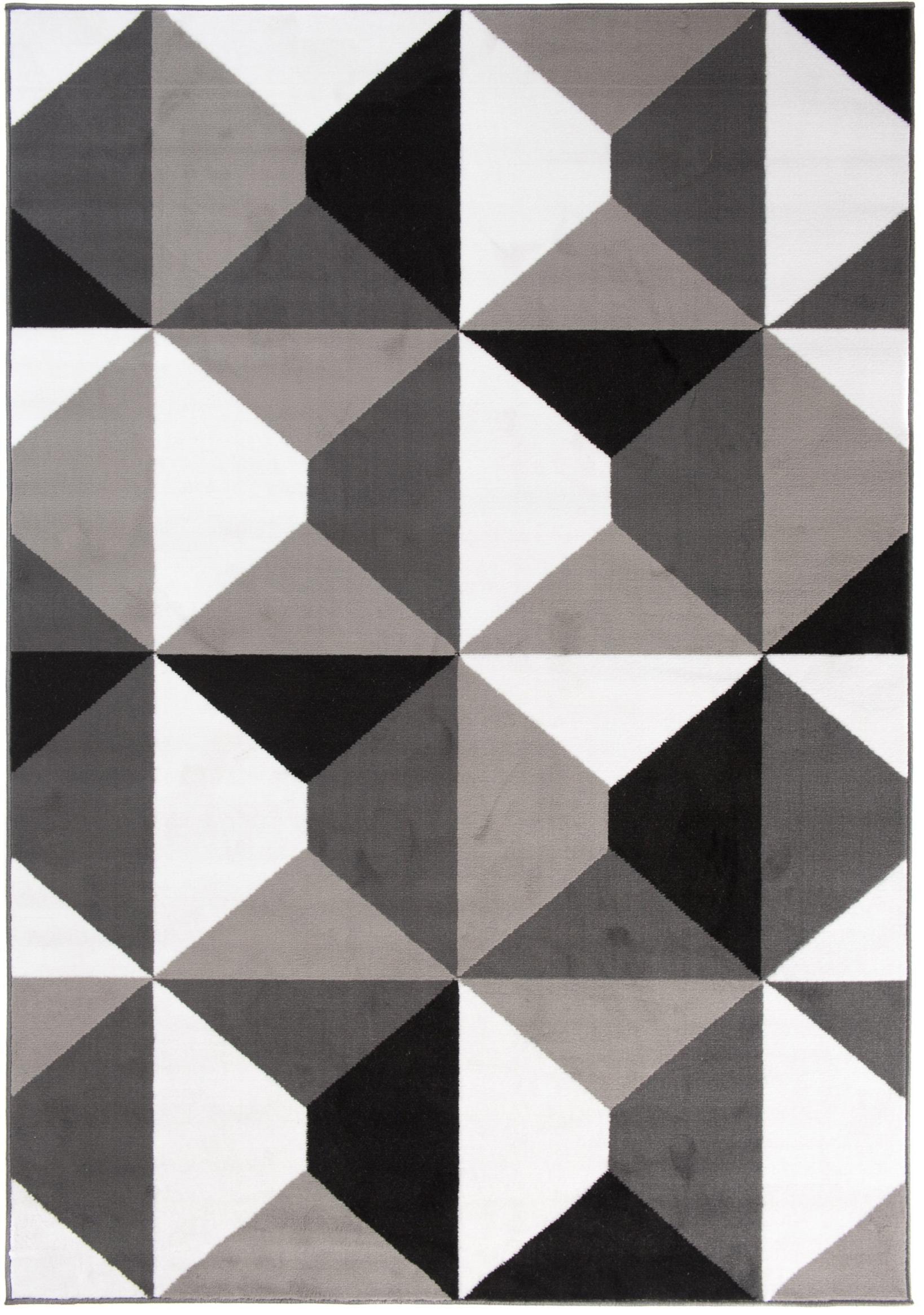 Teppich Modern Schwarz/Weiß Grau Geometrisch Z902D MAYA