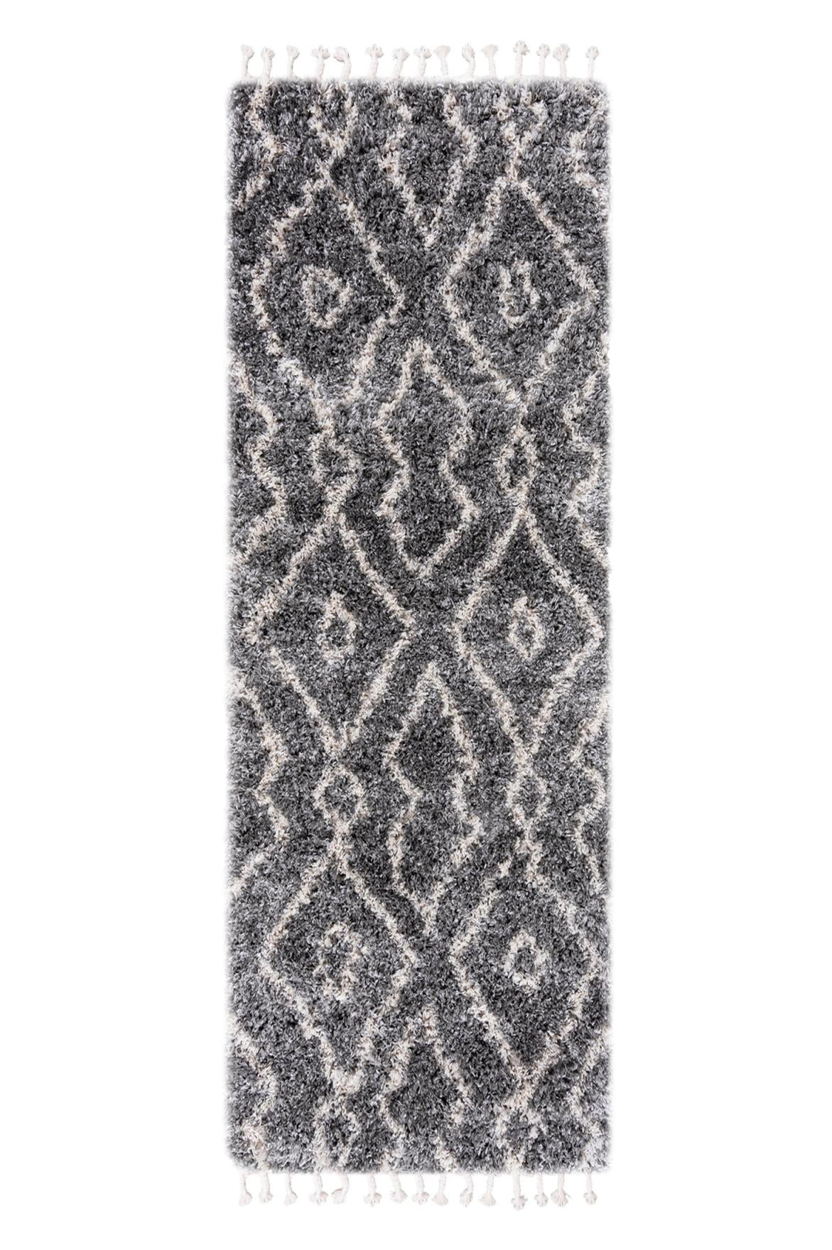 Teppichläufer Shaggy Grau Boho FN30A AZTEC