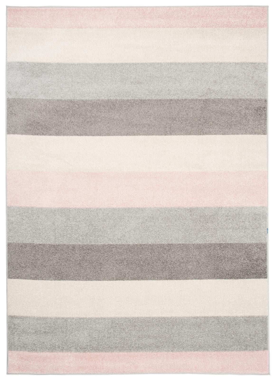 Teppich Modern Rosa Grau Geometrisch Streifen C947A LAZUR