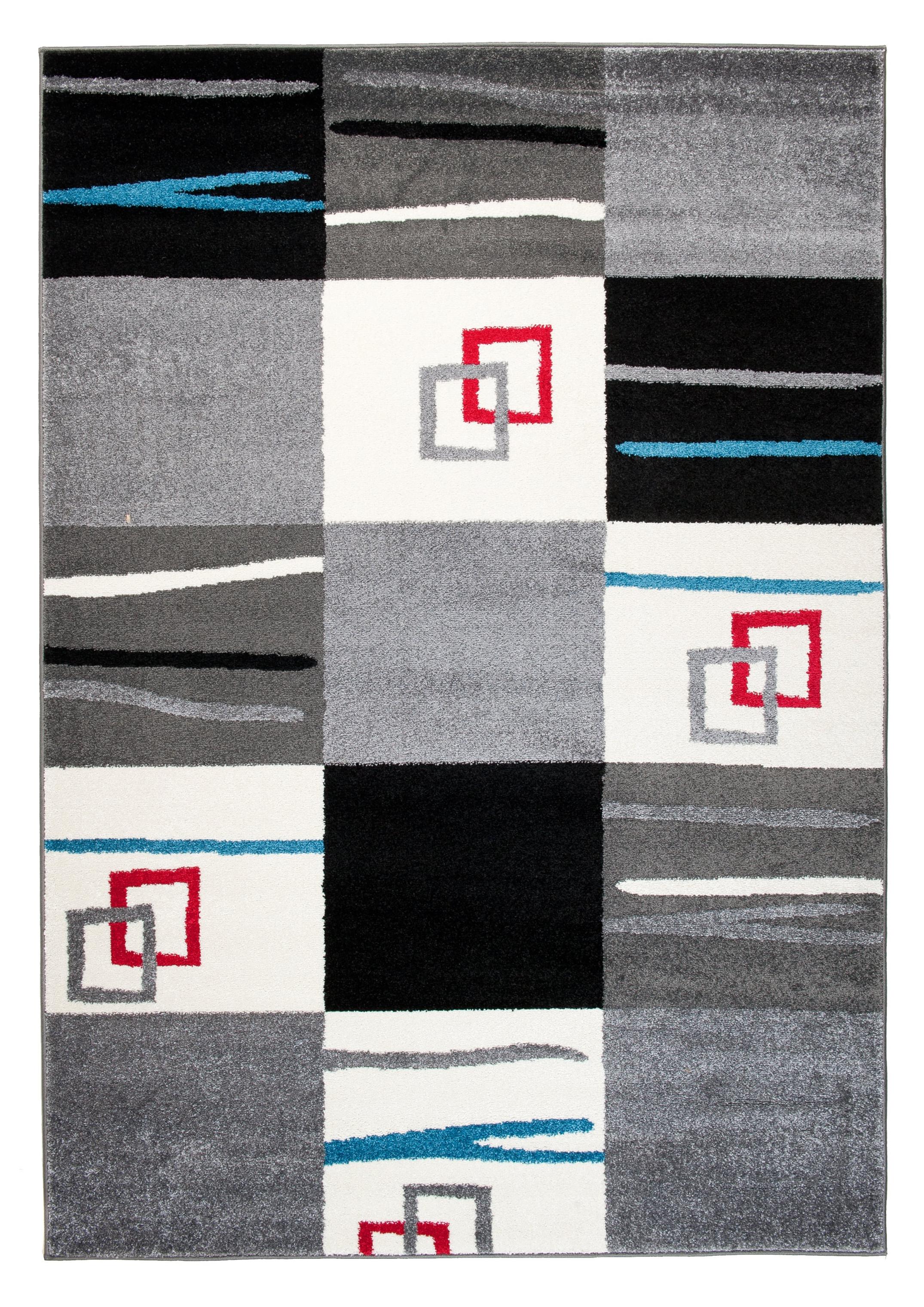 Teppich Modern Grau Geometrisch Kariert L310A JAWA
