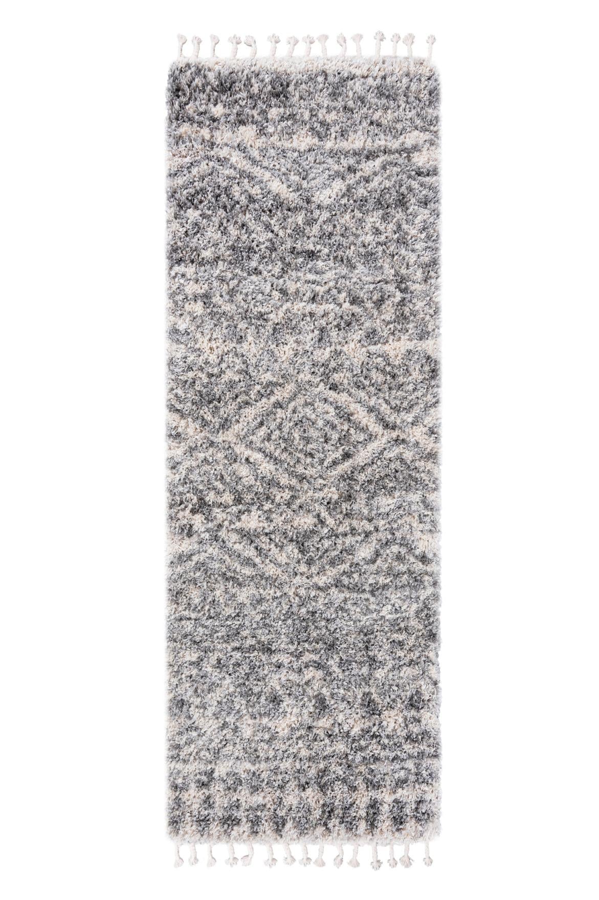 Teppichläufer Shaggy Grau Boho FN46A AZTEC