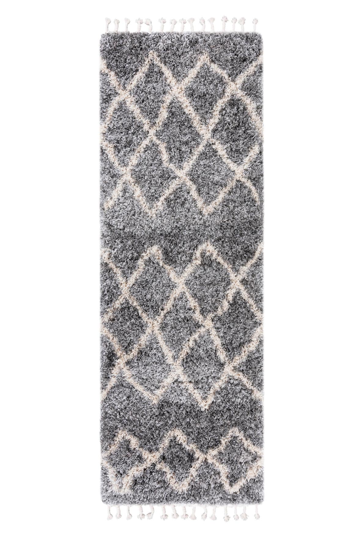 Teppichläufer Shaggy Grau Boho FN45A AZTEC