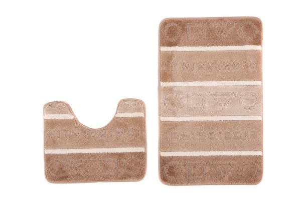 Badteppich-Set 2-teilig Beige / Creme Waschbar MULTI