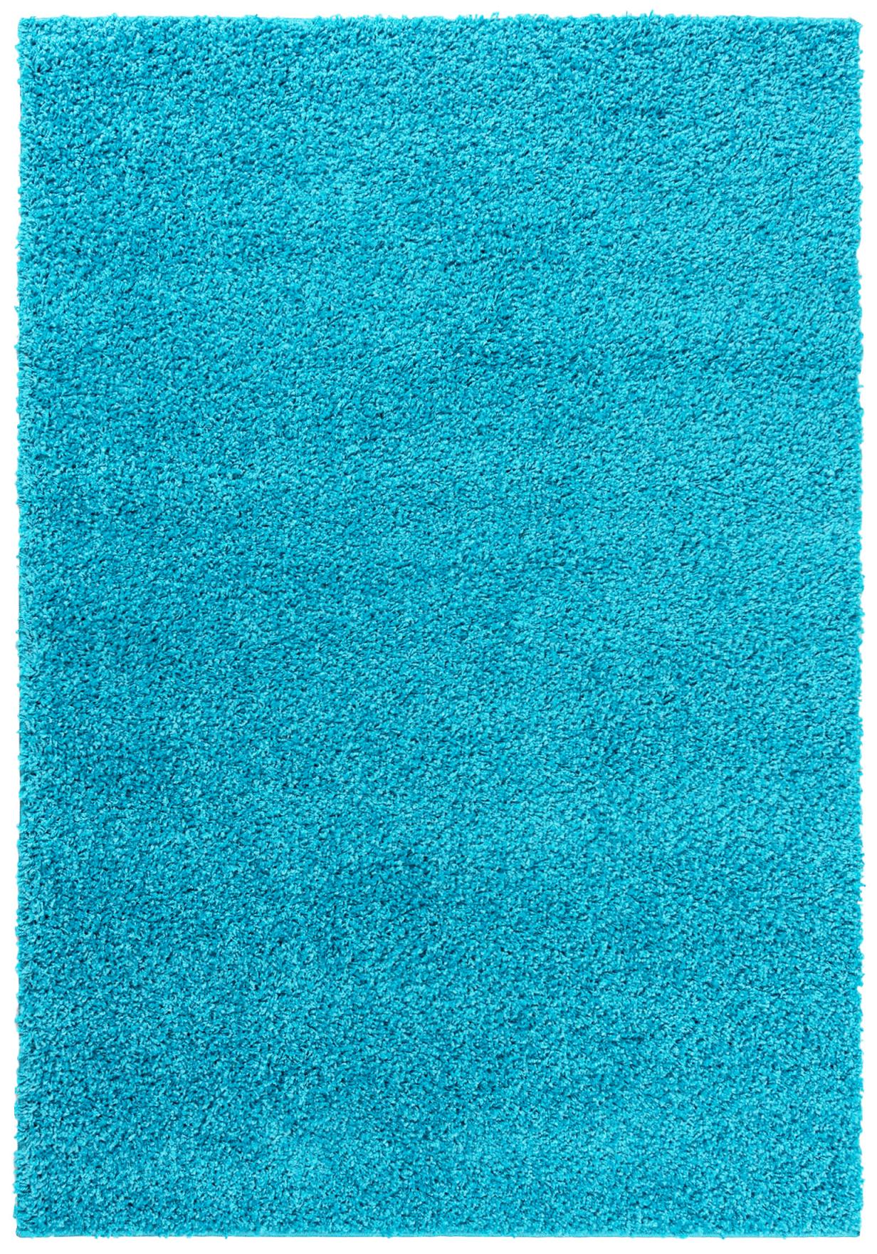 Langflor-Shaggy-Teppich - Tokyo 6365A BLUE - türkis, einfarbig