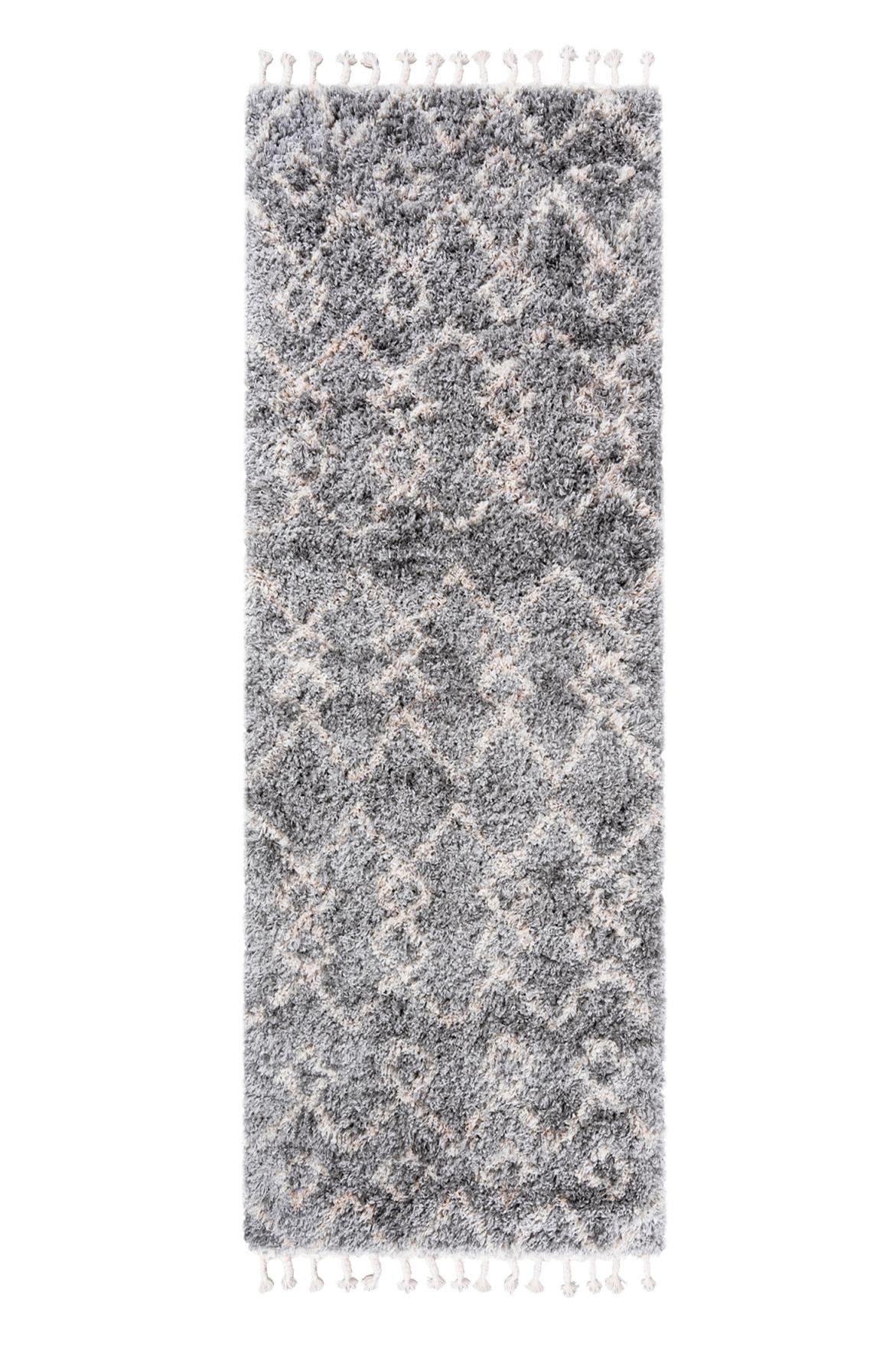 Teppichläufer Shaggy Grau Boho Q742A AZTEC