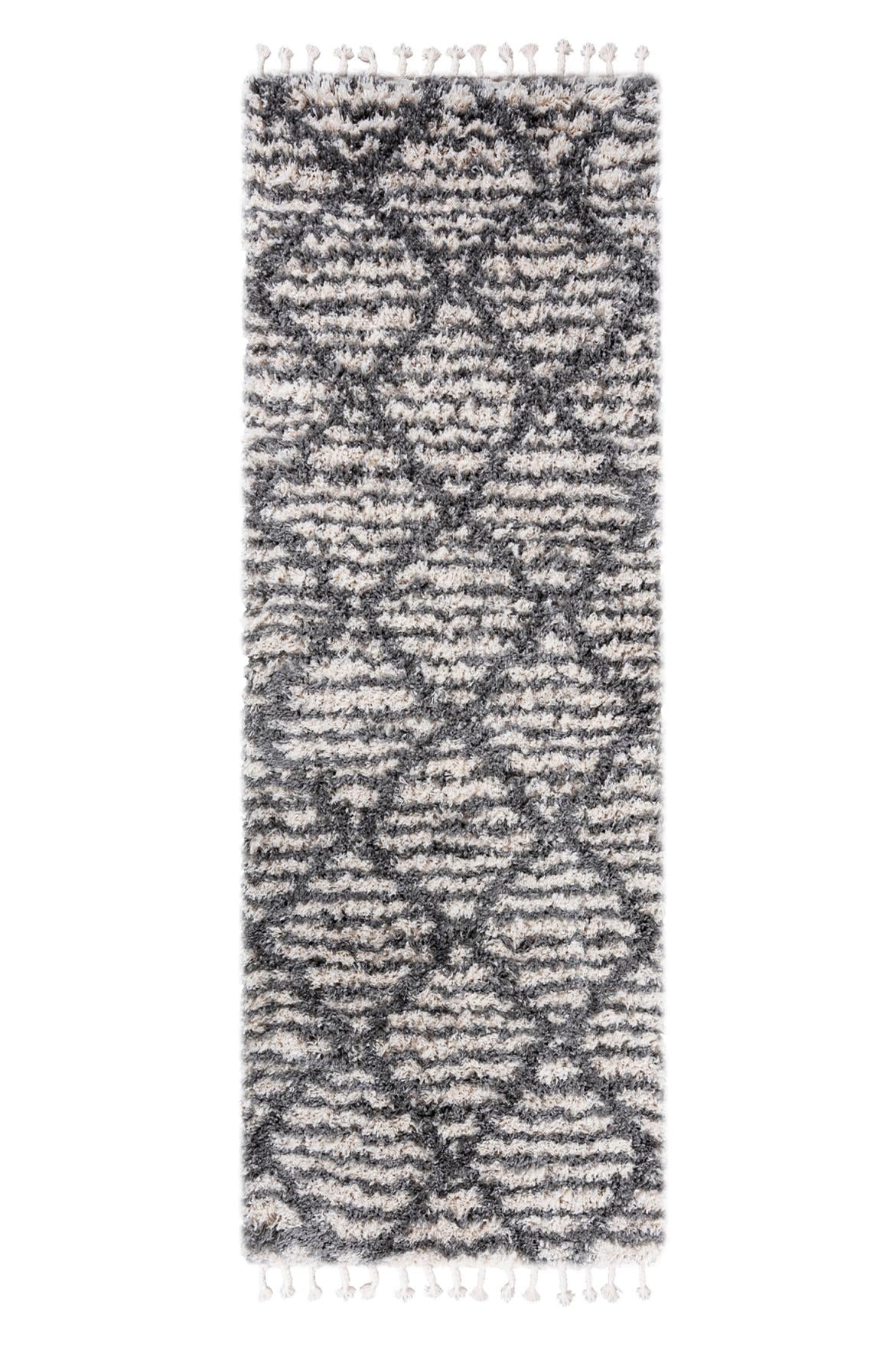 Teppichläufer Shaggy Grau Boho FN43A AZTEC