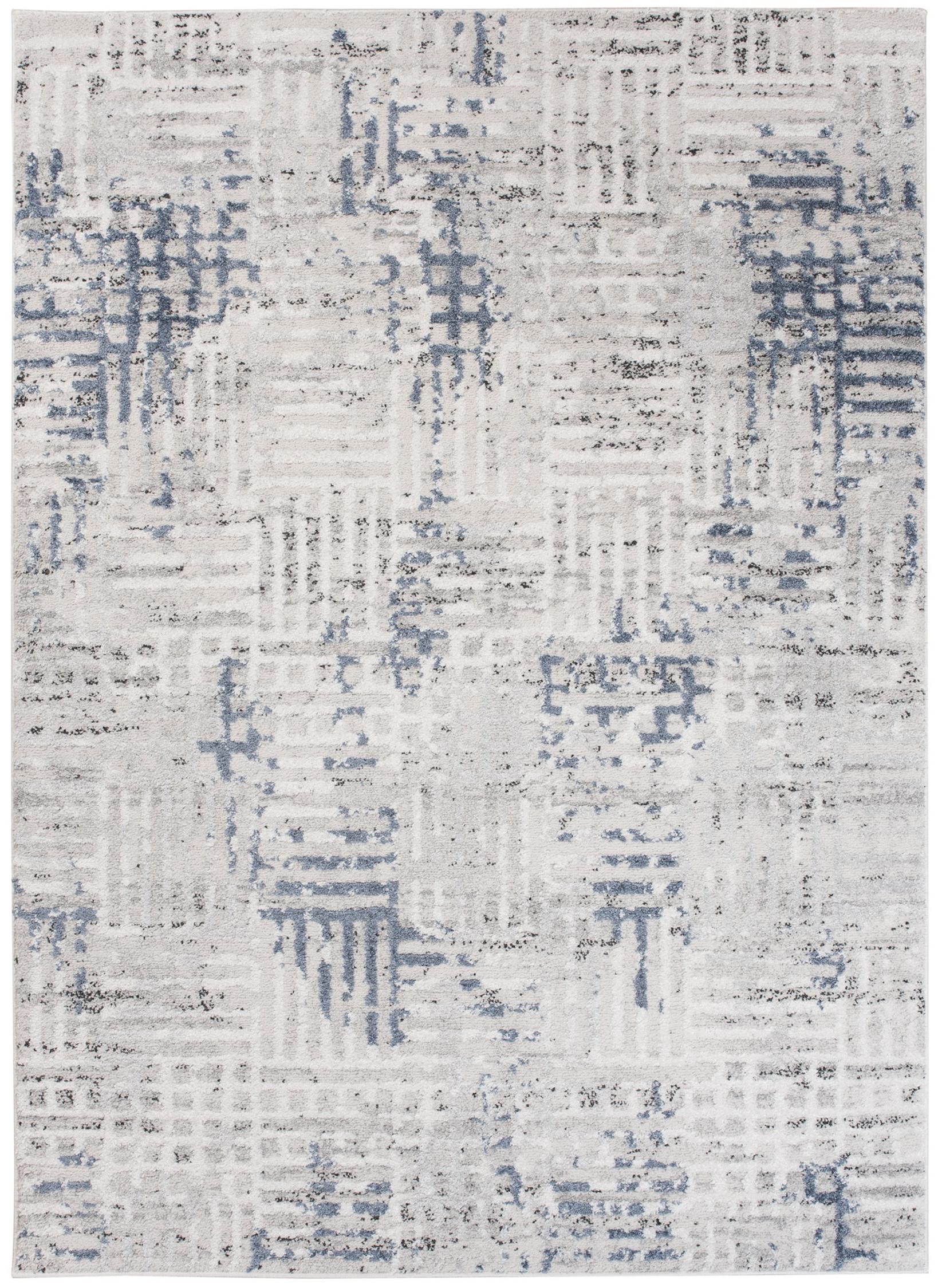 Teppich Modern Beige / Creme Blau Abstrakt V755F TROYA