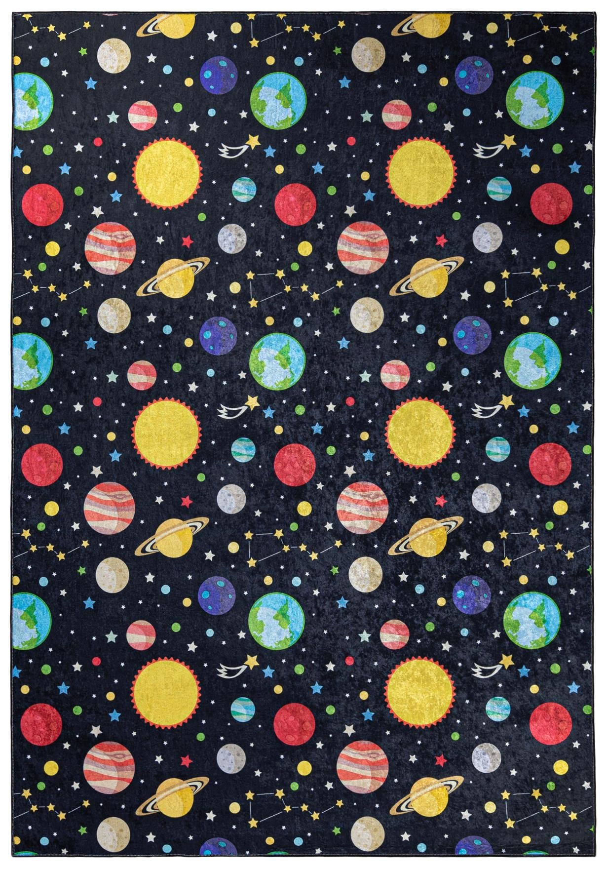 Kinderteppich Schwarz Multicolor Weltraum 9030 EMMA