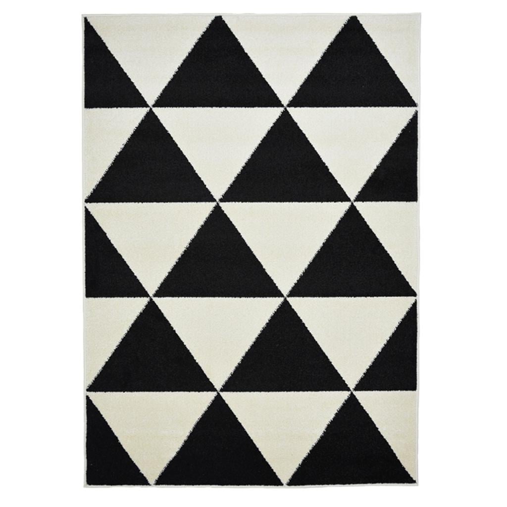 Teppich Modern Schwarz/Weiß Geometrisch T408A MAROKO