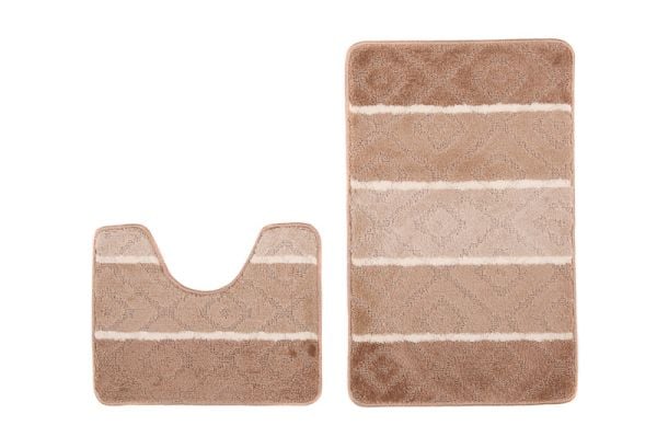 Badteppich-Set 2-teilig Beige / Creme Waschbar MULTI