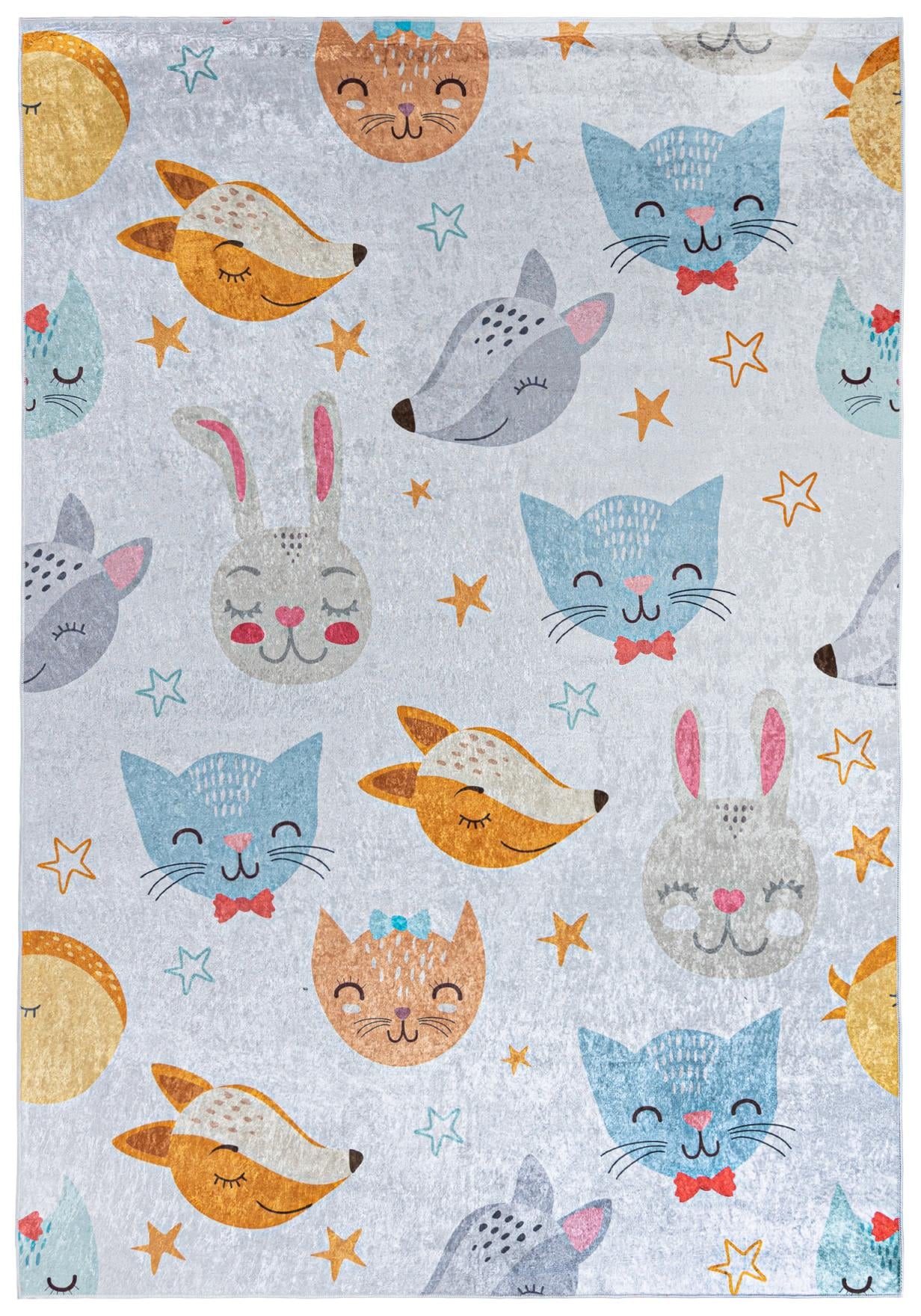 Kinderteppich Multicolor Grau Hase / Kaninchen 2576 EMMA