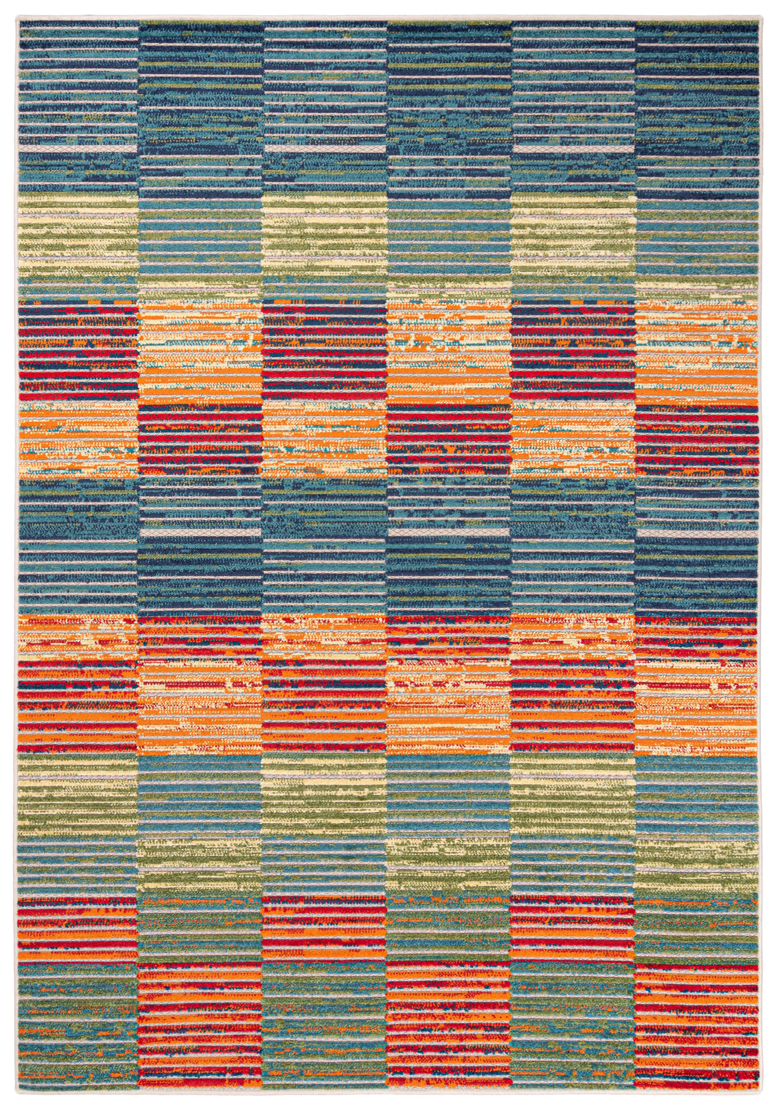 Teppich In- Outdoor Multicolor Geometrisch Kariert ED24A AVENTURA , wasserdicht, auf die Terrasse, den Balkon