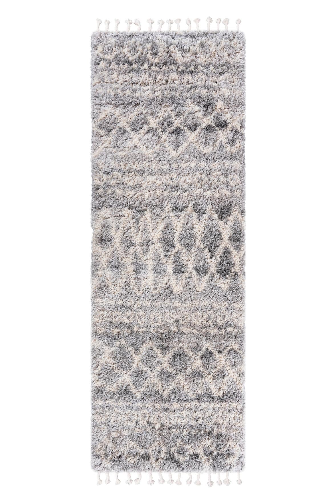 Teppichläufer Shaggy Grau Boho FN35B AZTEC
