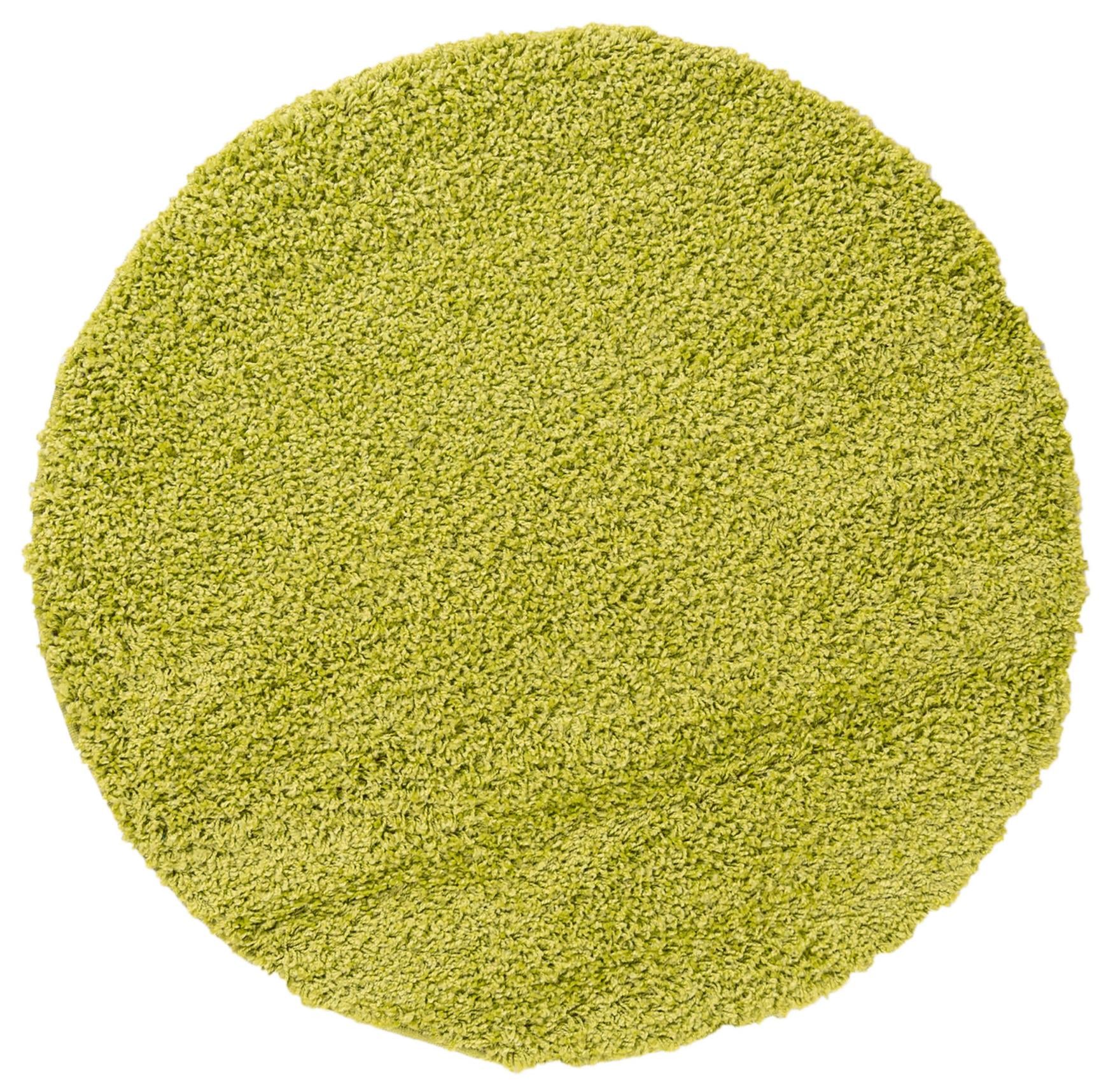 Runder Langflor-Shaggy-Teppich - Tokyo 6365A LIGHT GREEN - grün, einfarbig
