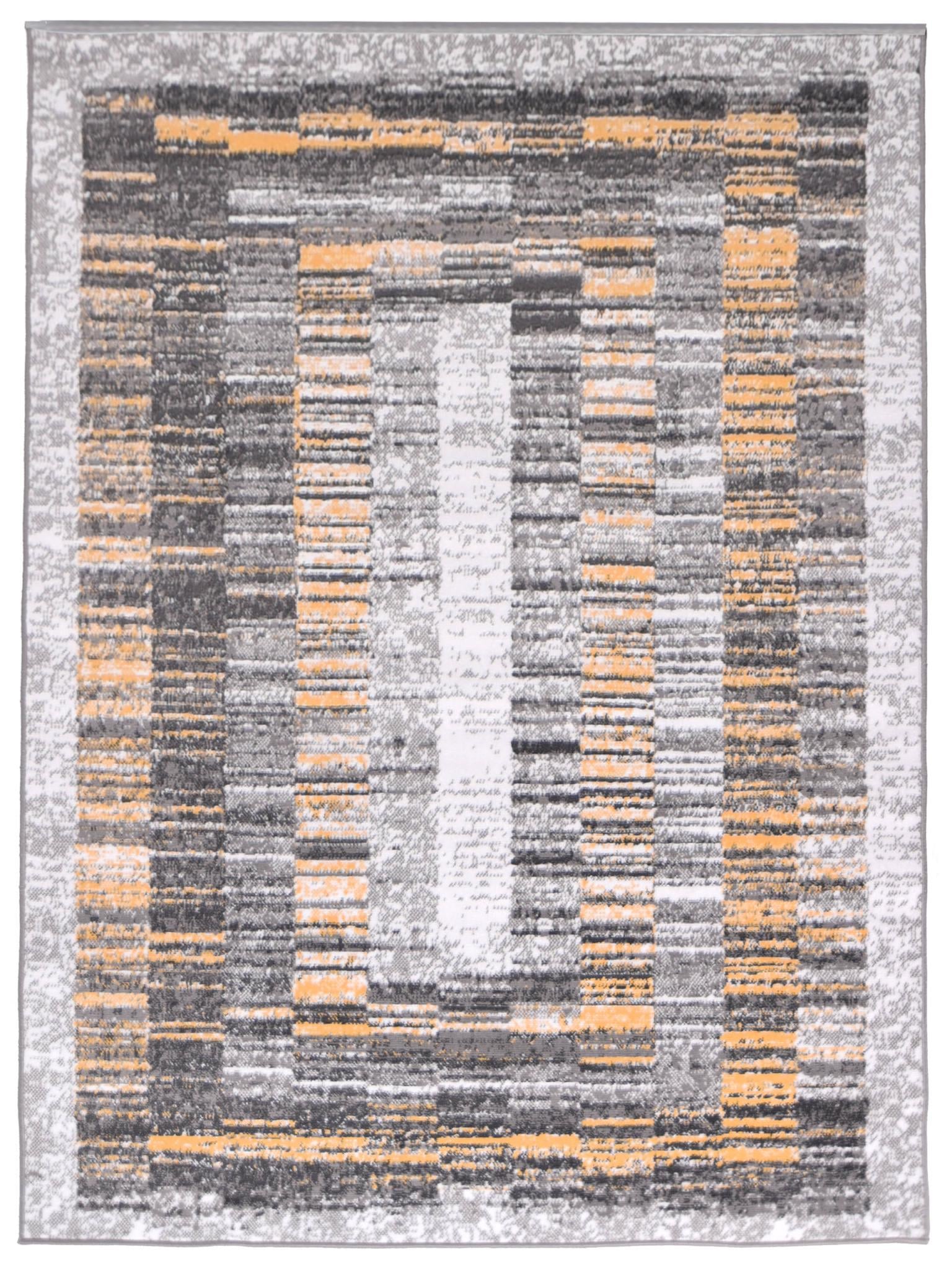 Teppich Modern Grau Gelb Geometrisch Q195A VISION