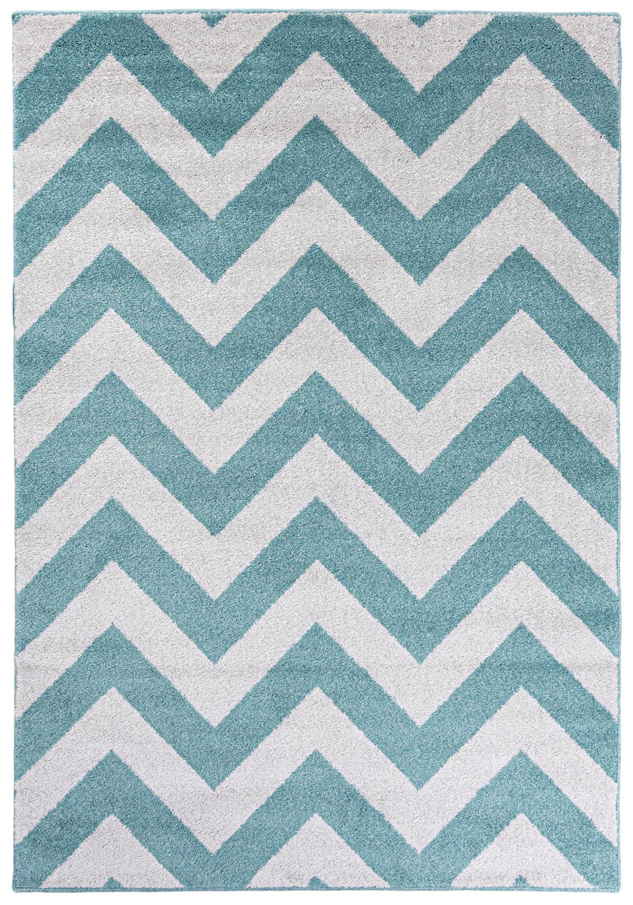 Kinderteppich Blau Chevron / Zickzack Geometrisch 1388A LUXVERSO