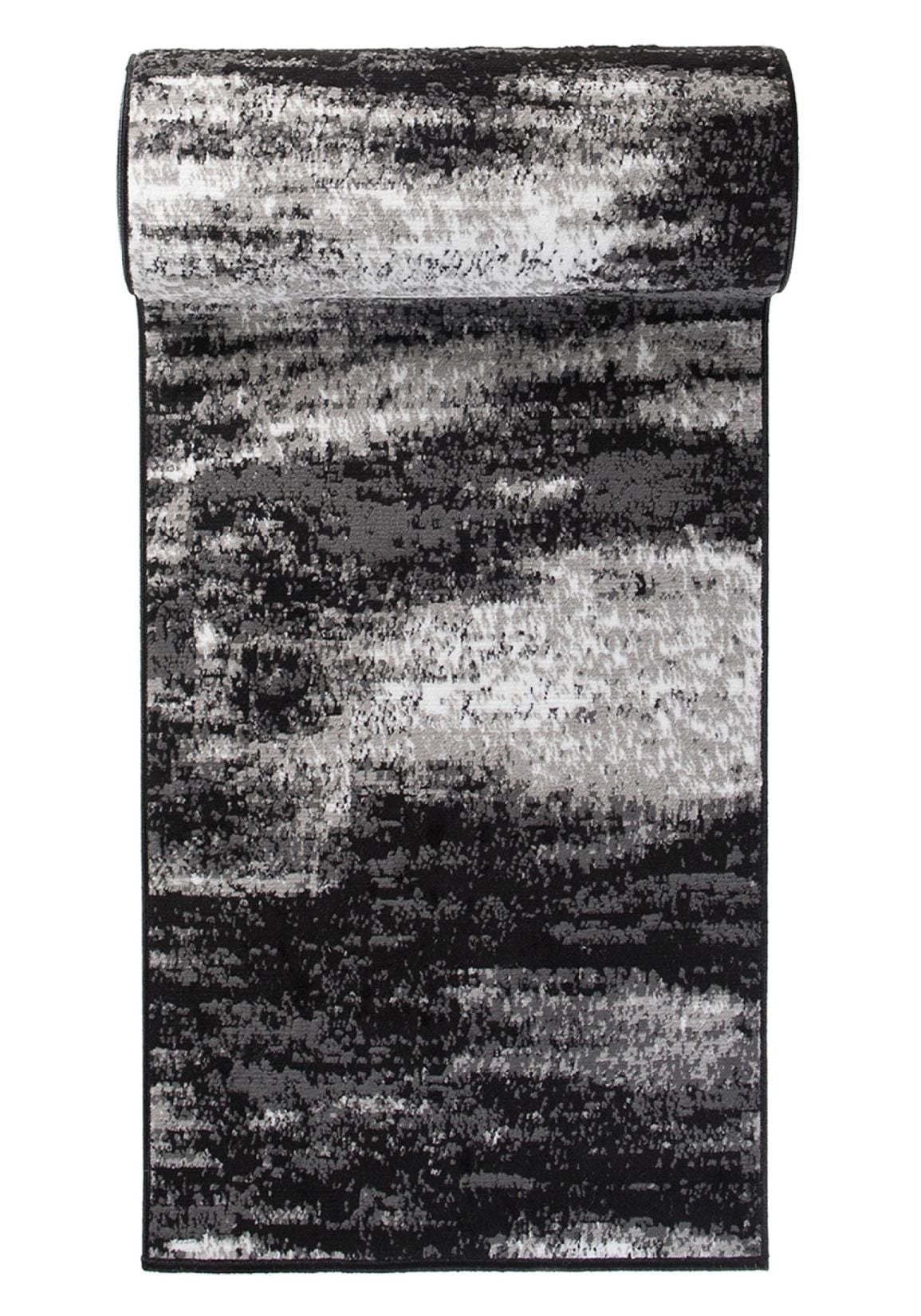 Läufer nach Maß Schwarz Grau Z905D MAYA - Retro, abstrakt, schwarz, graphitfarben, grau