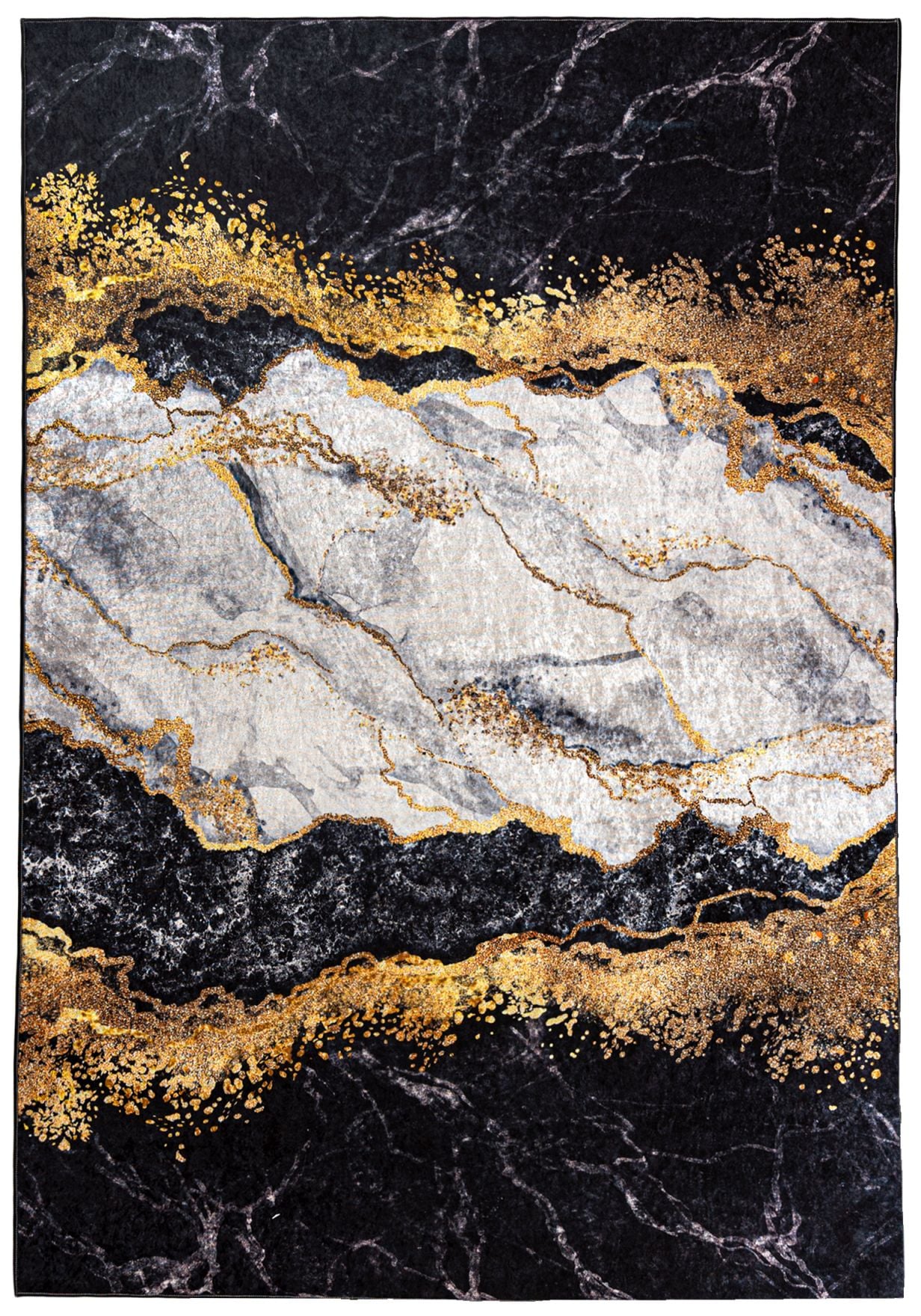 Teppich Modern Grau Gold Abstrakt Glamour Marmor 21150 TOSCANA