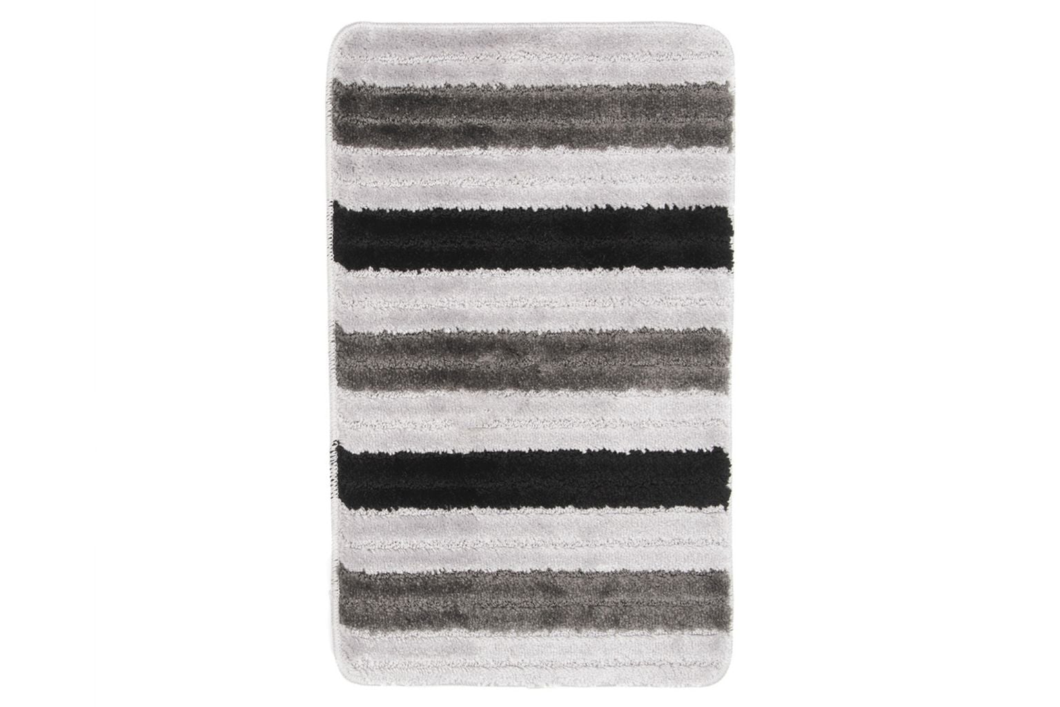 Badezimmerteppich MONO PASKI GREY – rutschfest, Streifen, grau