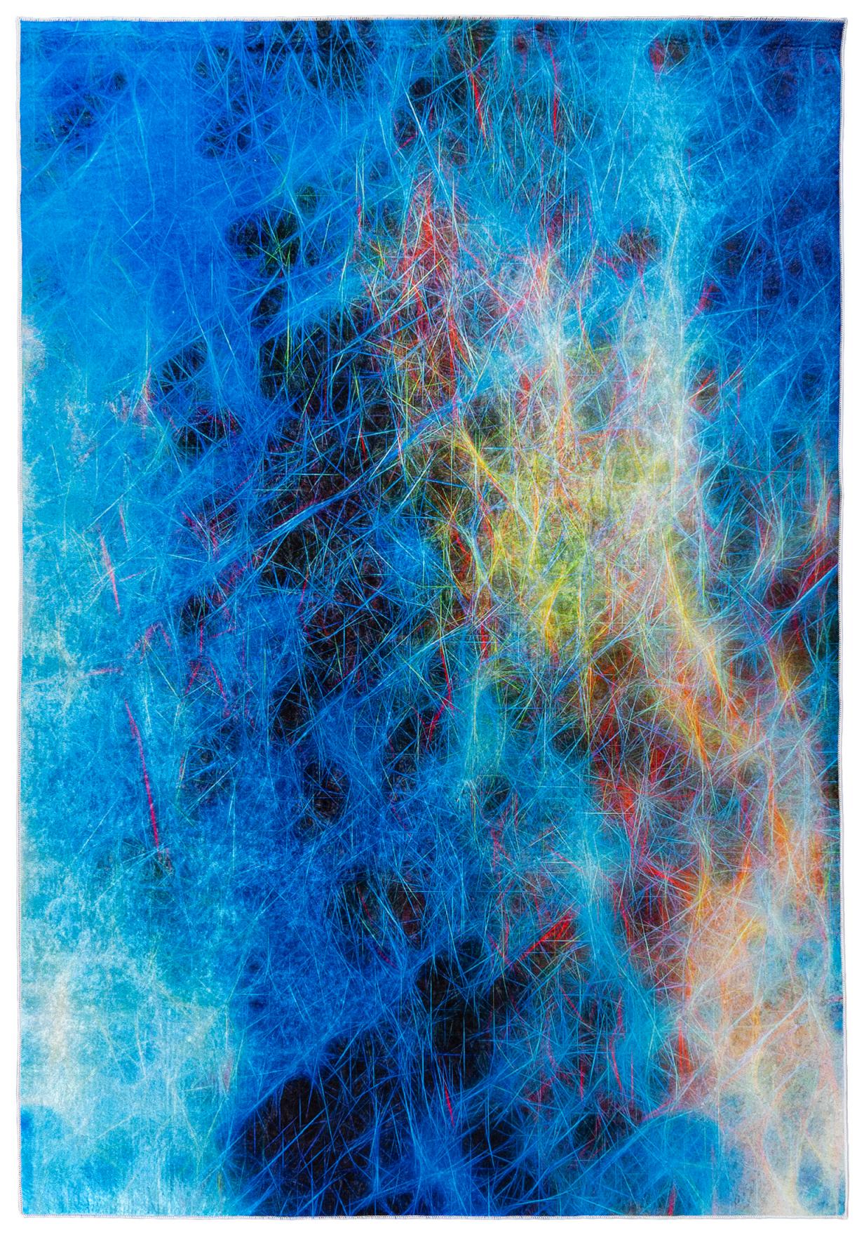 Teppich Modern Multicolor Blau Abstrakt 36520 TOSCANA