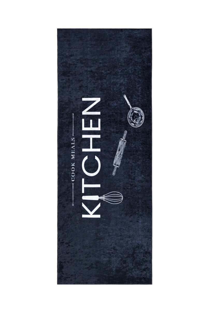 Teppichläufer Küche Schwarz  41290 KITCHEN - rutschfest, modern, Küche, schwarz