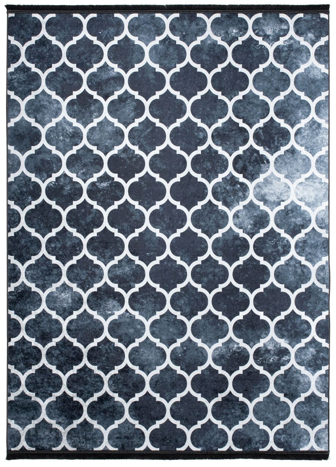 Teppich Modern Schwarz Grau Geometrisch Marokkanisches Kleeblatt 45220 TOSCANA