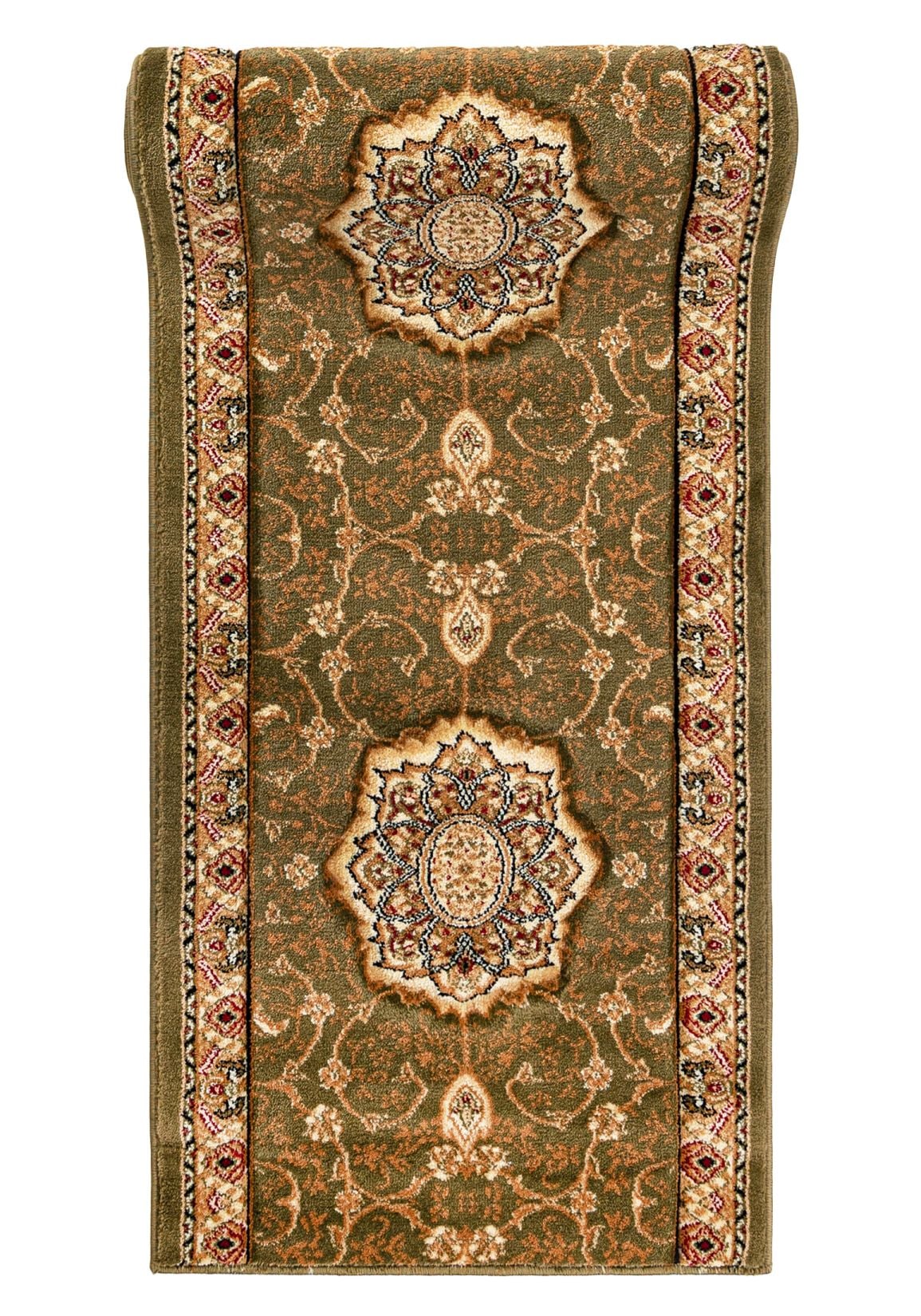 Läufer nach Maß Orientalisch Grün 5071A YESEMEK - Rahmen, grün