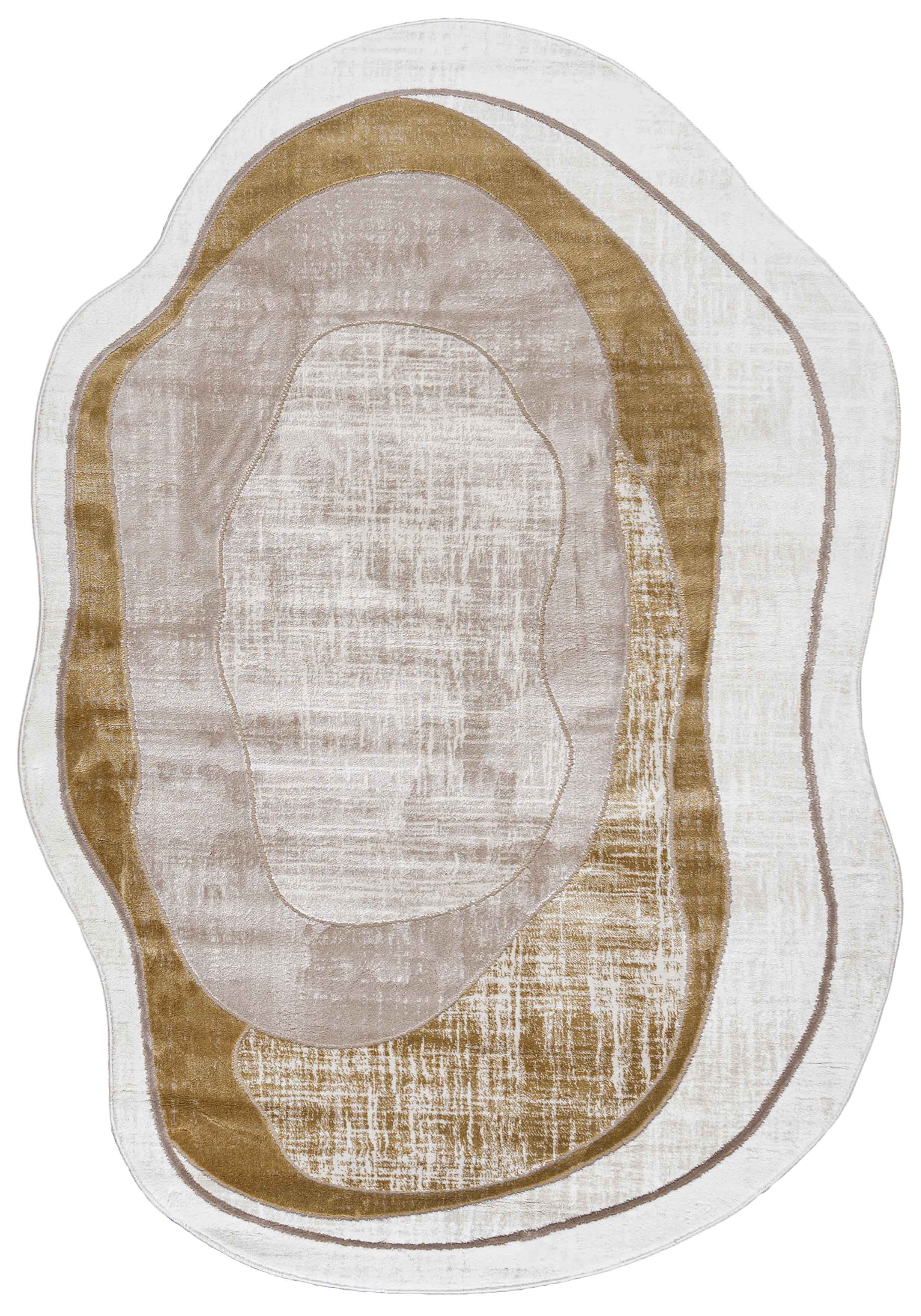 Teppich 7700A SILALUX - modern, unregelmäßig, beige, cremefarben, goldfarben