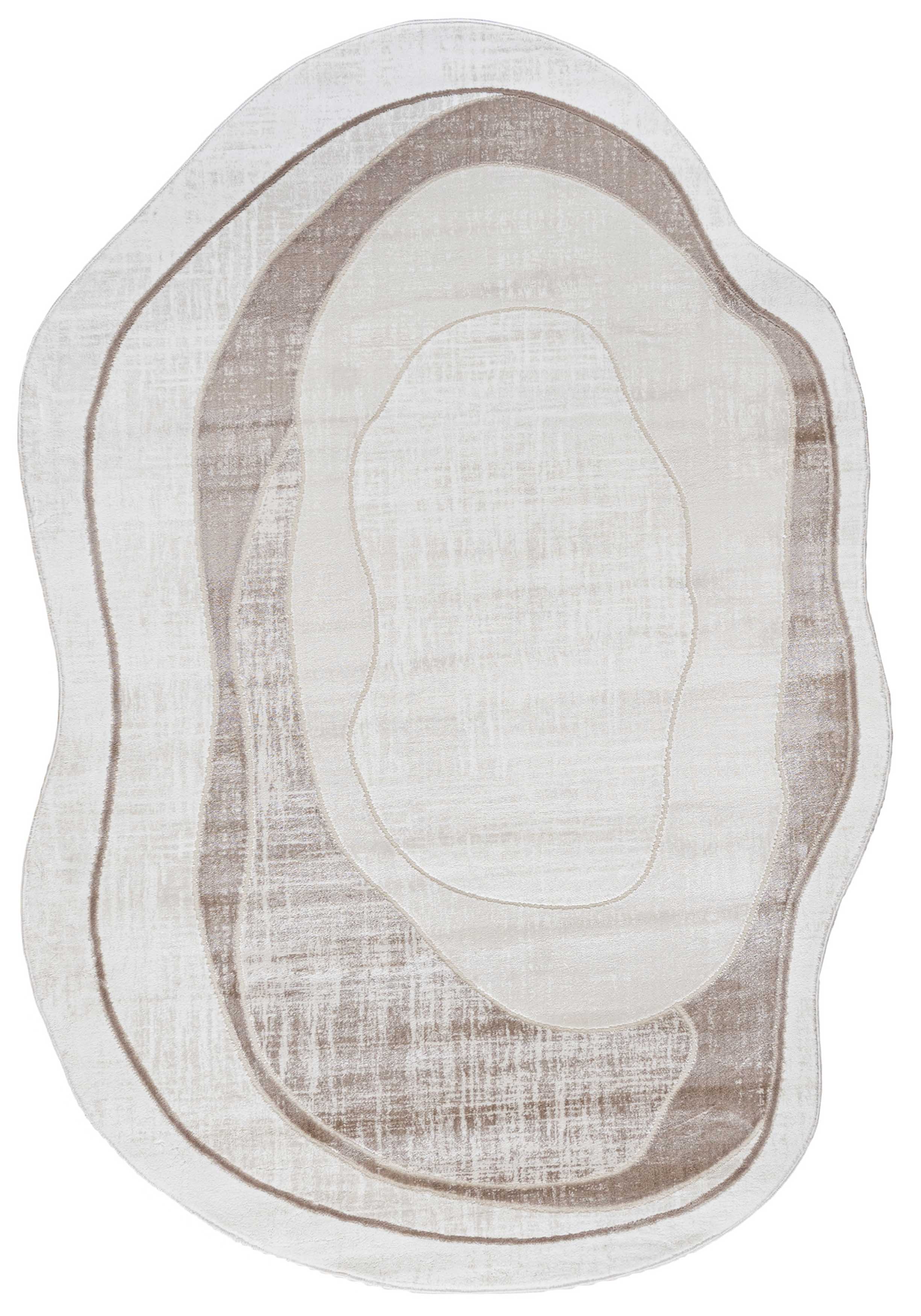 Teppich 7700B SILALUX - modern, unregelmäßig, beige, weiß, ecru, cremefarben