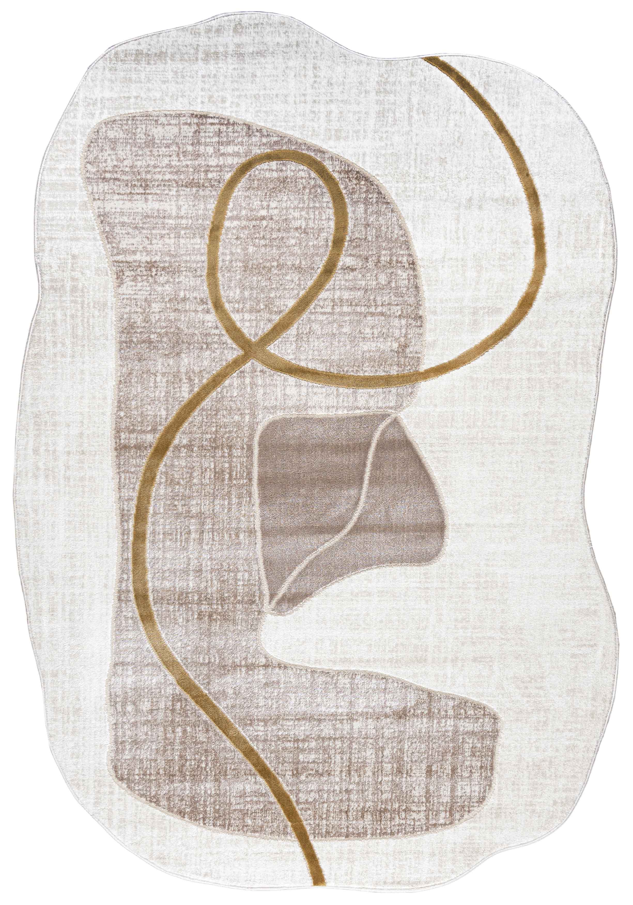 Teppich 7704B SILALUX - modern, unregelmäßig, beige, weiß, ecru, cremefarben