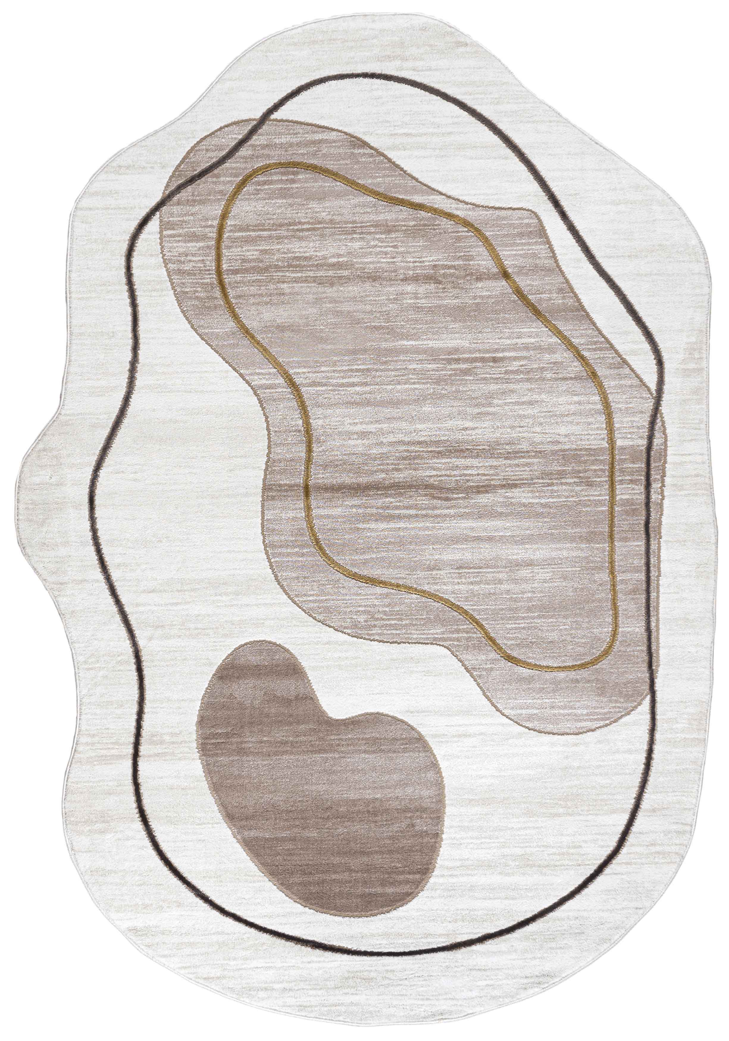Teppich 7706B SILALUX - modern, unregelmäßig, beige, weiß, ecru, cremefarben