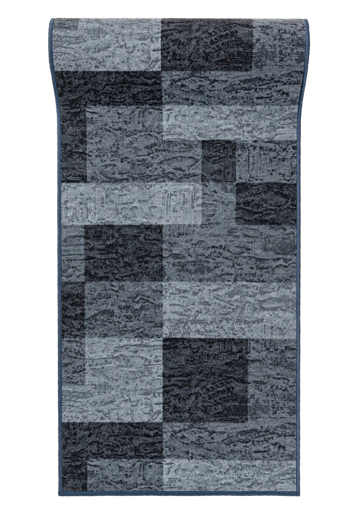 Läufer nach Maß Antirutsch Grau ICONA GUMAZEL - Retro, geometrisch, graphit, grau