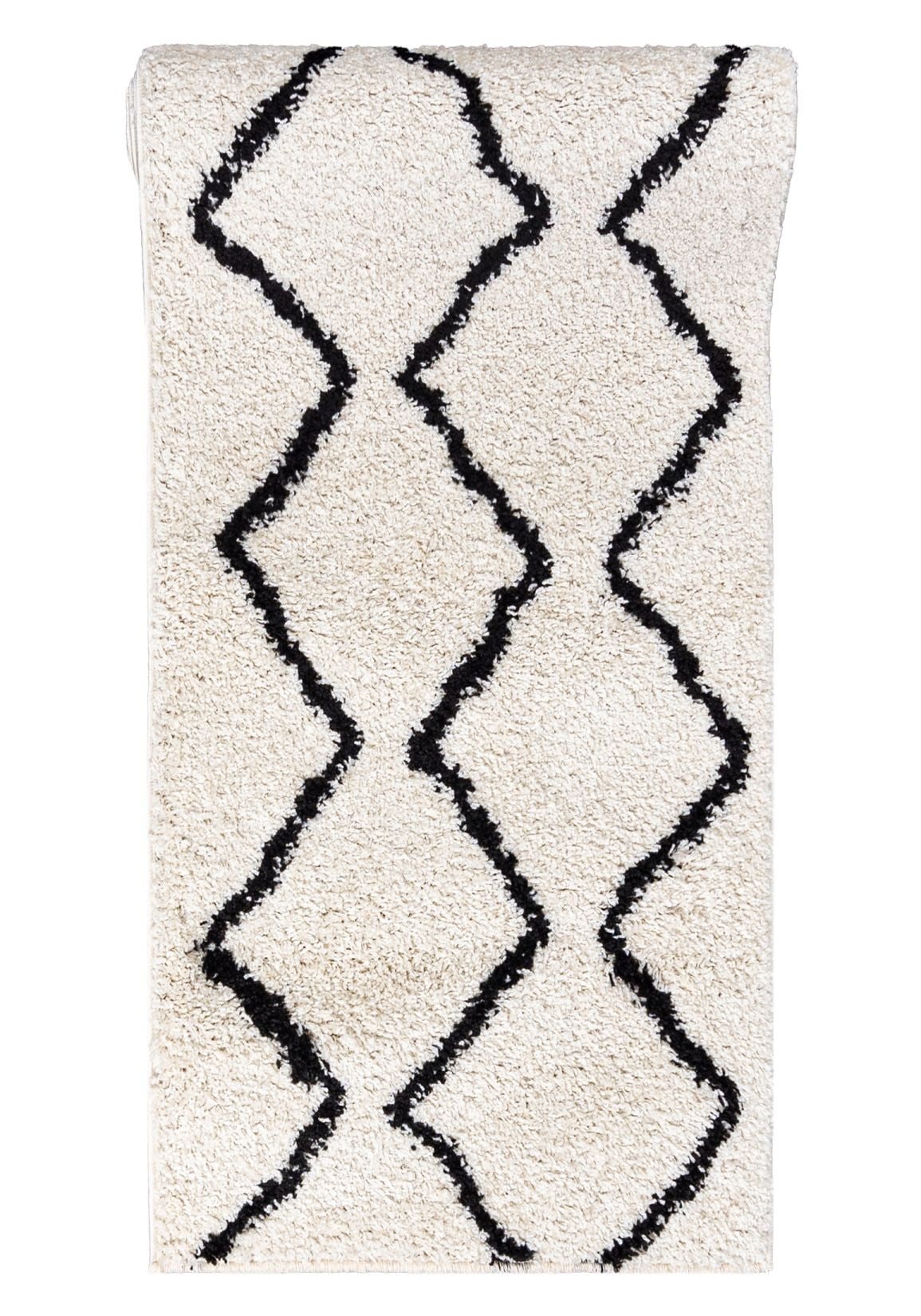 Läufer nach Maß Hochflor Beige Creme 6063A DELHI - geometrisch, beige, cremefarben