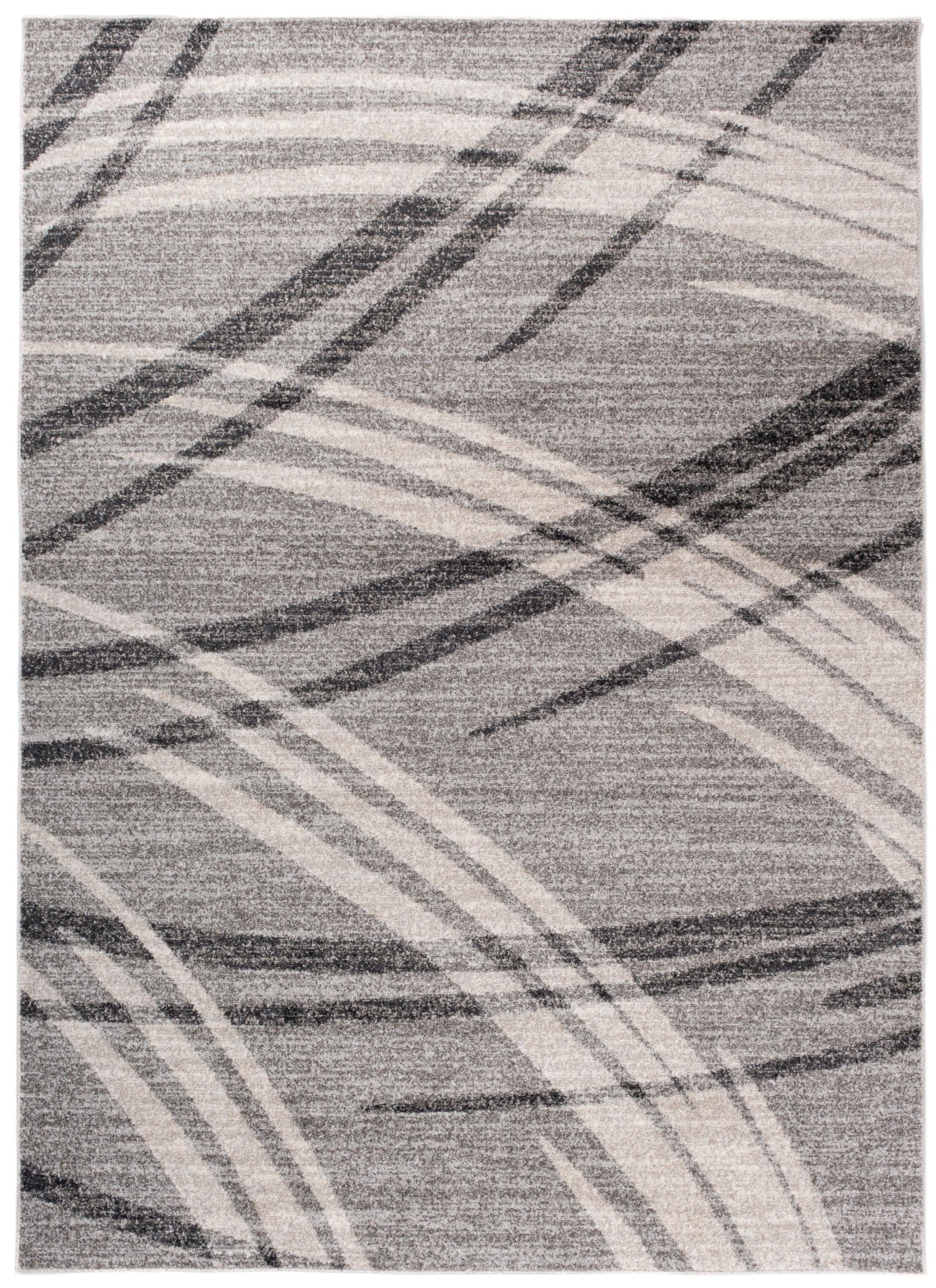 Teppich Modern Grau Geometrisch Streifen K197A SARI