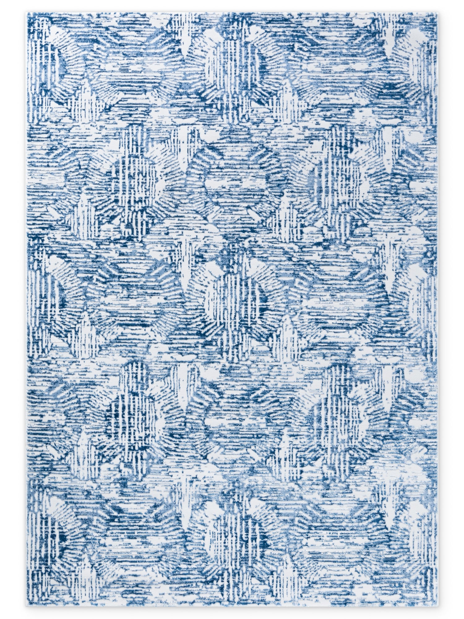 Moderner geometrischer Teppich - Sicilia Blu - blau