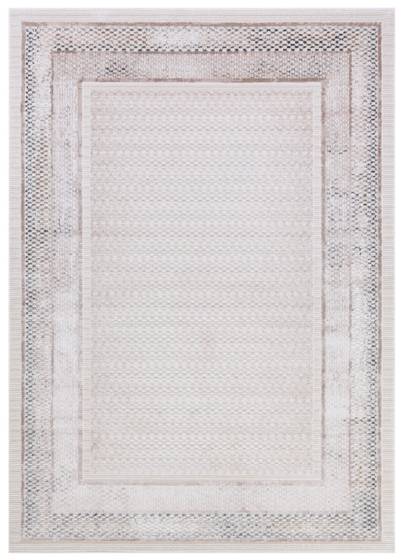 Moderner geometrischer Teppich - Salerno Bianco - Weiß, Creme