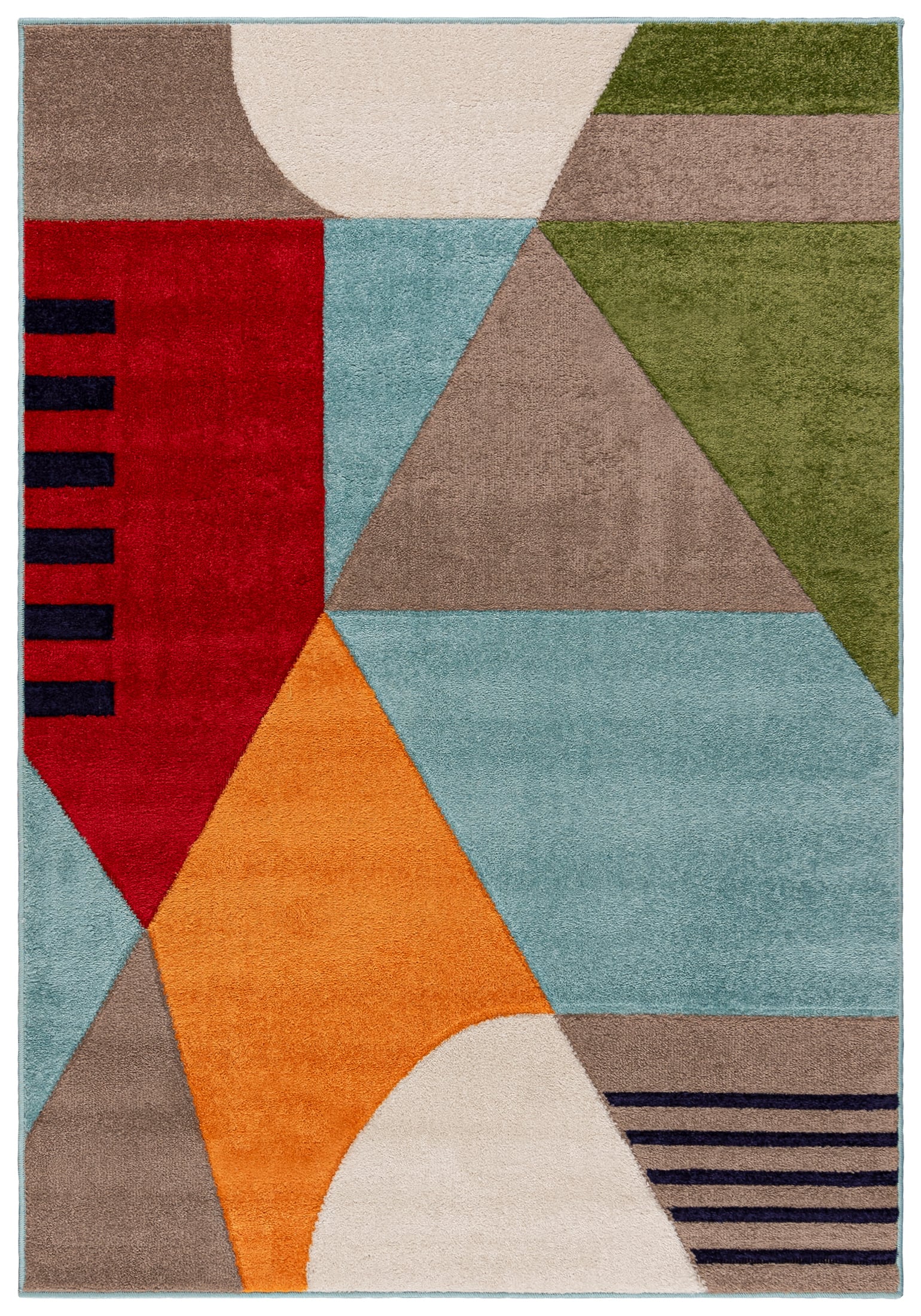 Moderner abstrakter Teppich – Atlanta A101A – bunt, blau