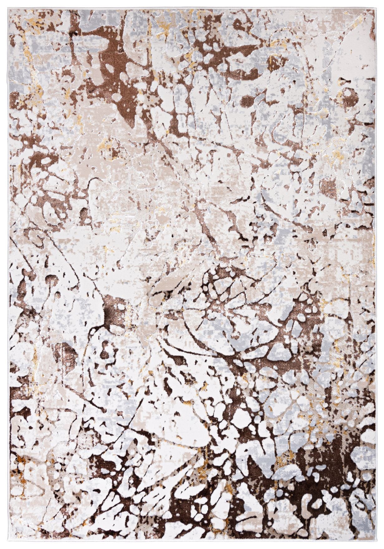 Teppich Modern Beige / Creme Abstrakt Glamour Marmor MZ26D GOLDEN