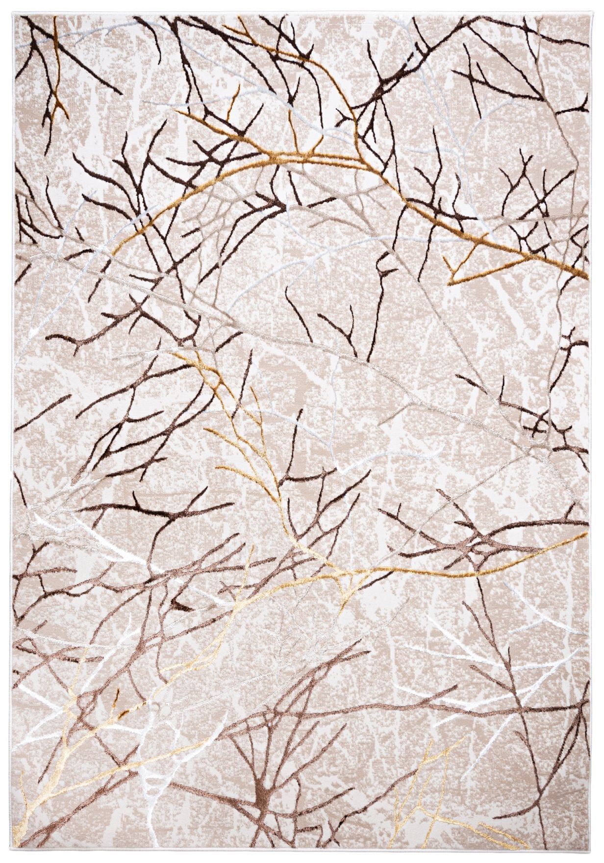 Teppich Modern Beige / Creme Gold Abstrakt Glamour Marmor NA40A GOLDEN