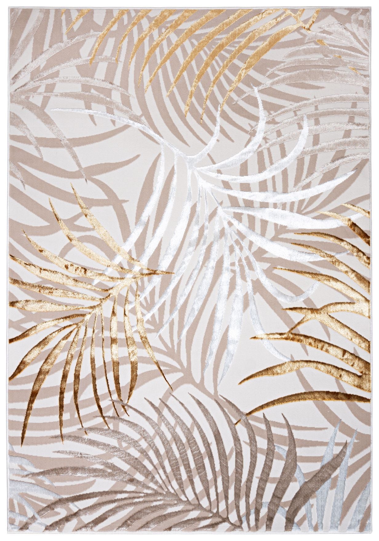 Teppich Modern Beige / Creme Gold Floral NA44C GOLDEN