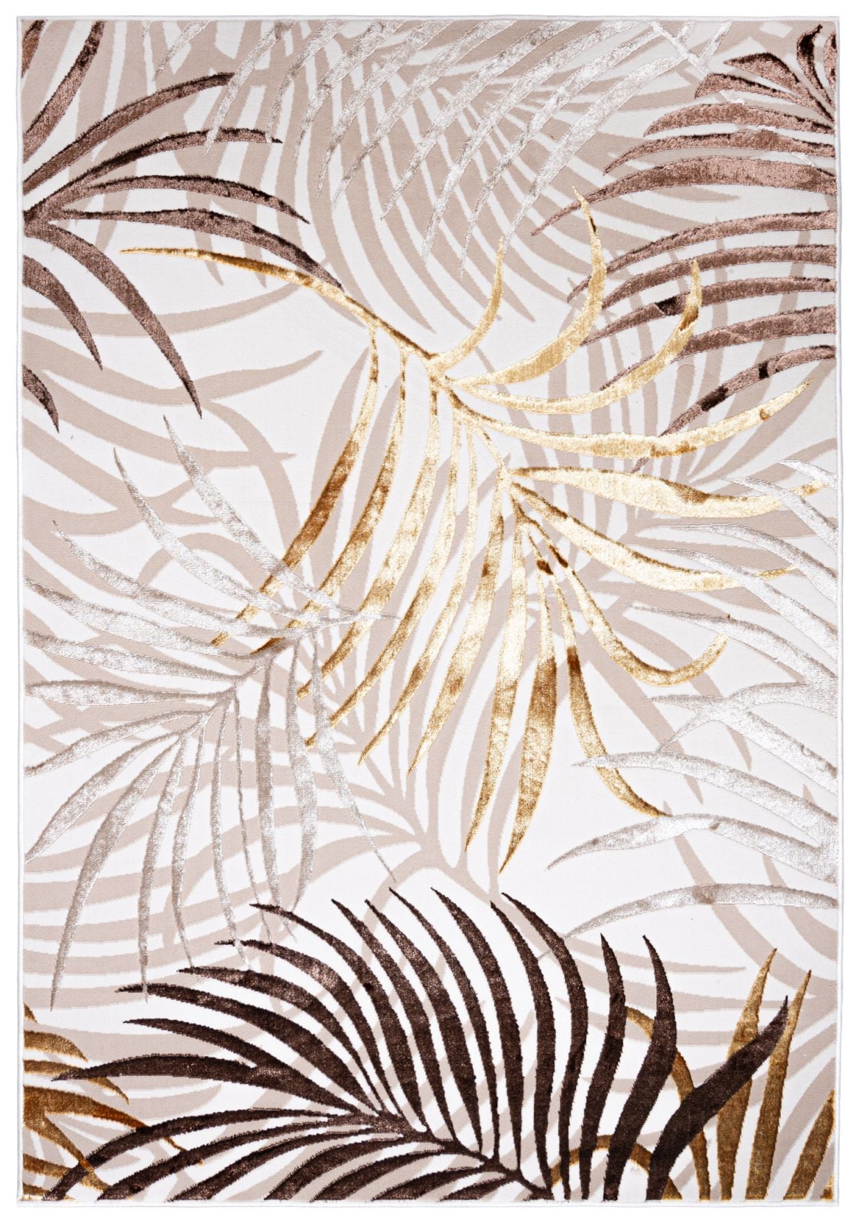 Teppich Modern Beige / Creme Gold Floral NA44D GOLDEN