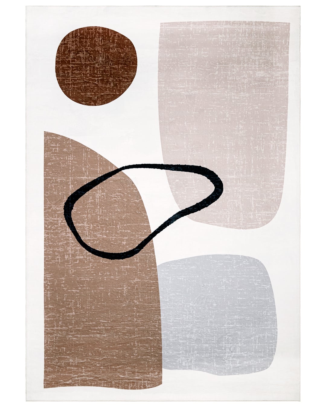 Moderner geometrischer Teppich - Vera Nogal - beige, weiß, braun, grau