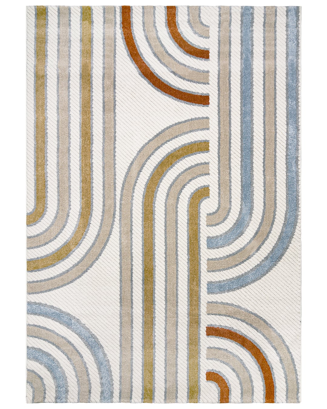 Geometrischer Kinderteppich - Alora Azul - cremefarben, blau, mehrfarbig