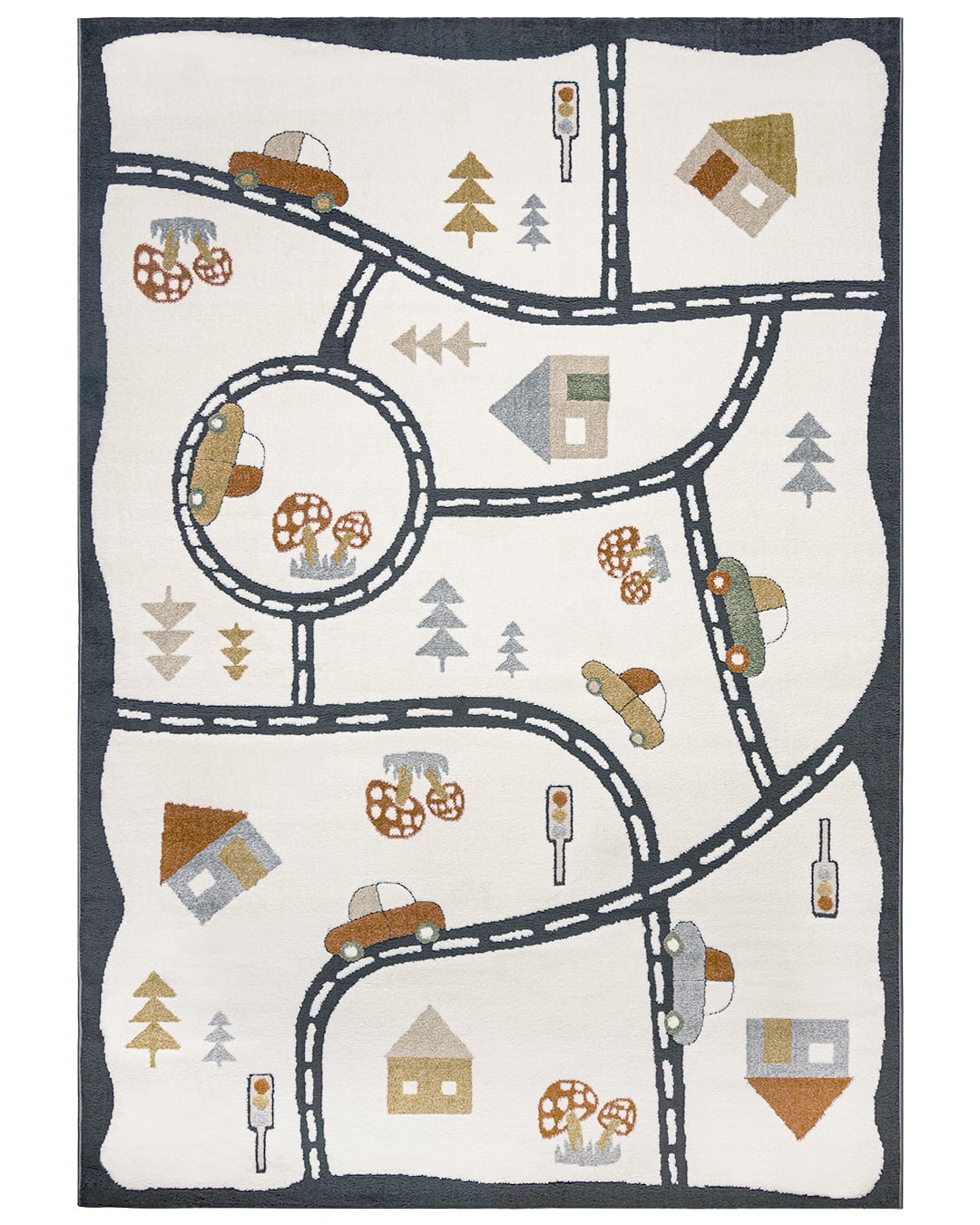 Kinderteppich mit Straßen - Alora Bienes - cremefarben, blau, mehrfarbig