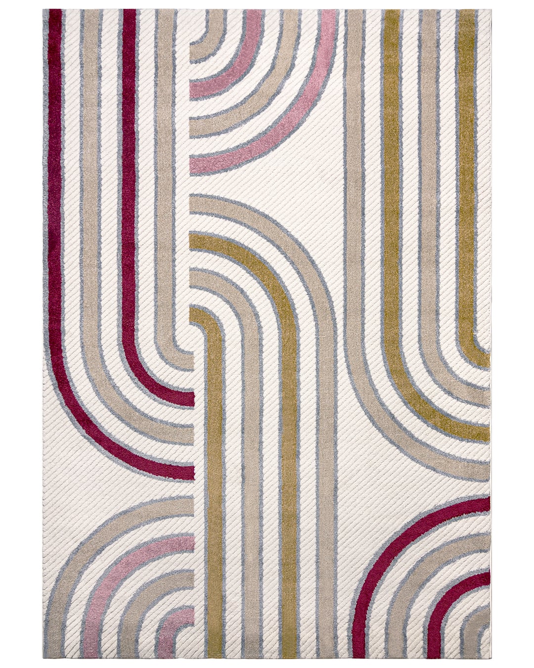 Geometrischer Kinderteppich - Alora Rojo - cremefarben, rosa, mehrfarbig