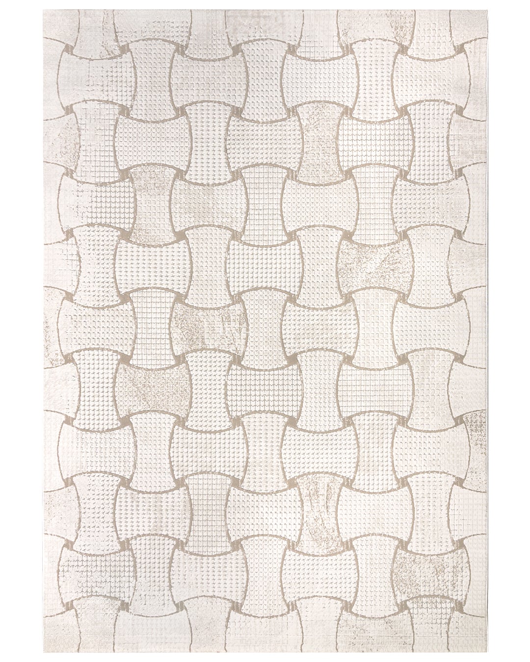 Moderner Teppich, Geometrisch - Alin Mimbre - beige, cremefarben