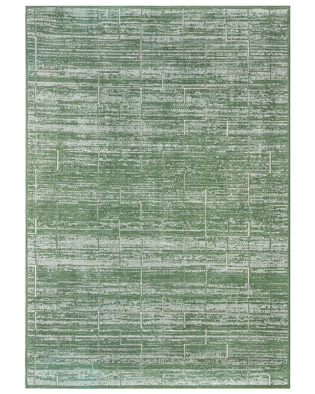 Moderner Teppich, Abstrakt - Alin Musgo - grün, cremefarben