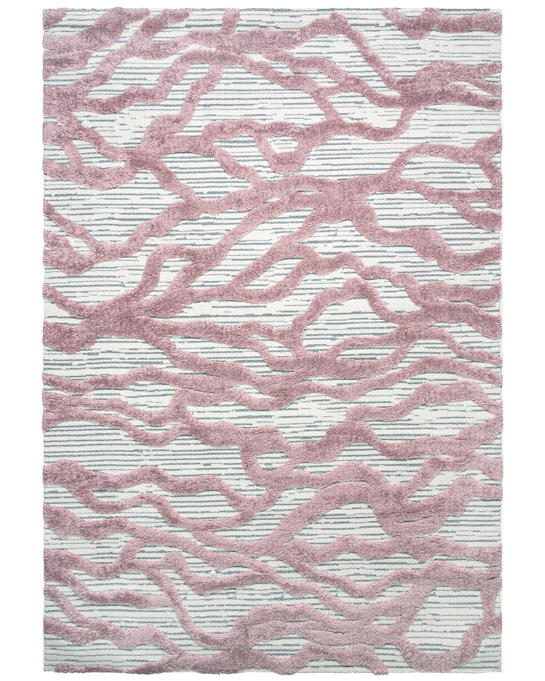Moderner abstrakter Teppich - Blanca Suerte - Creme, Rosa, mittelhoher Flor