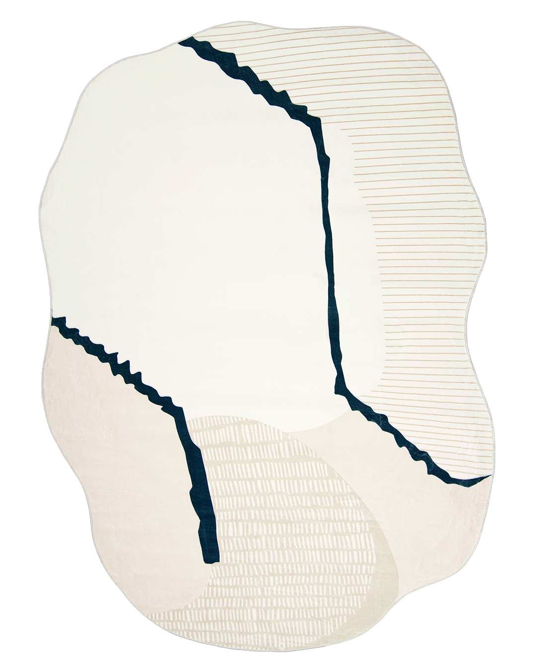 Moderner Teppich, Unregelmäßig - Bova Vetra - beige, weiß, schwarz, abstrakt